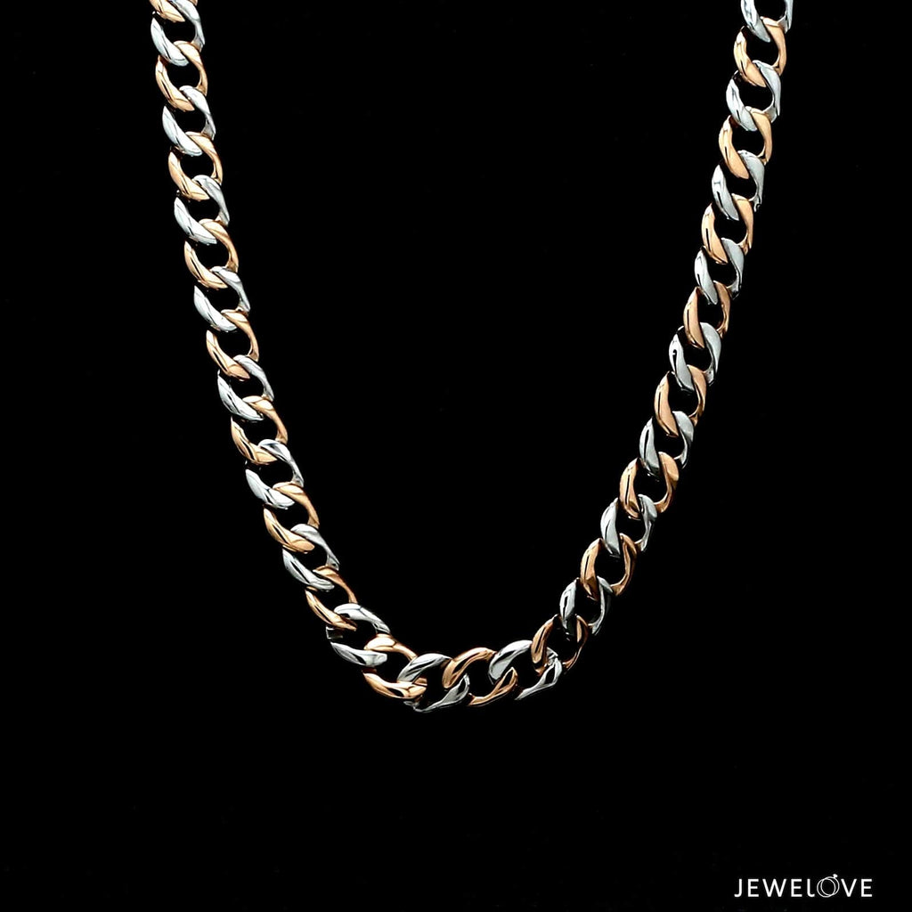 Jewelove™ Chains Men of Platinum | 6mm Platinum Rose Gold Heavy Chain for Men JL PT CH 1272-RG
