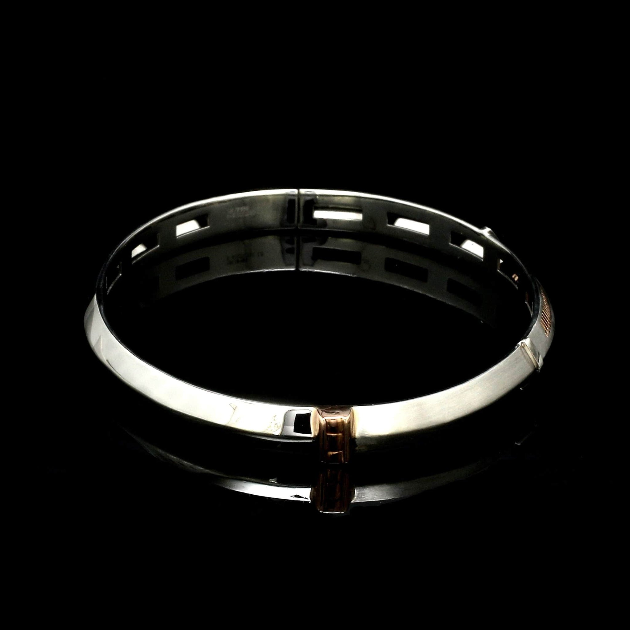 Jewelove™ Bangles & Bracelets Men of Platinum | 6mm Rose Gold with Bracelet for Men JL PTB MSD 109
