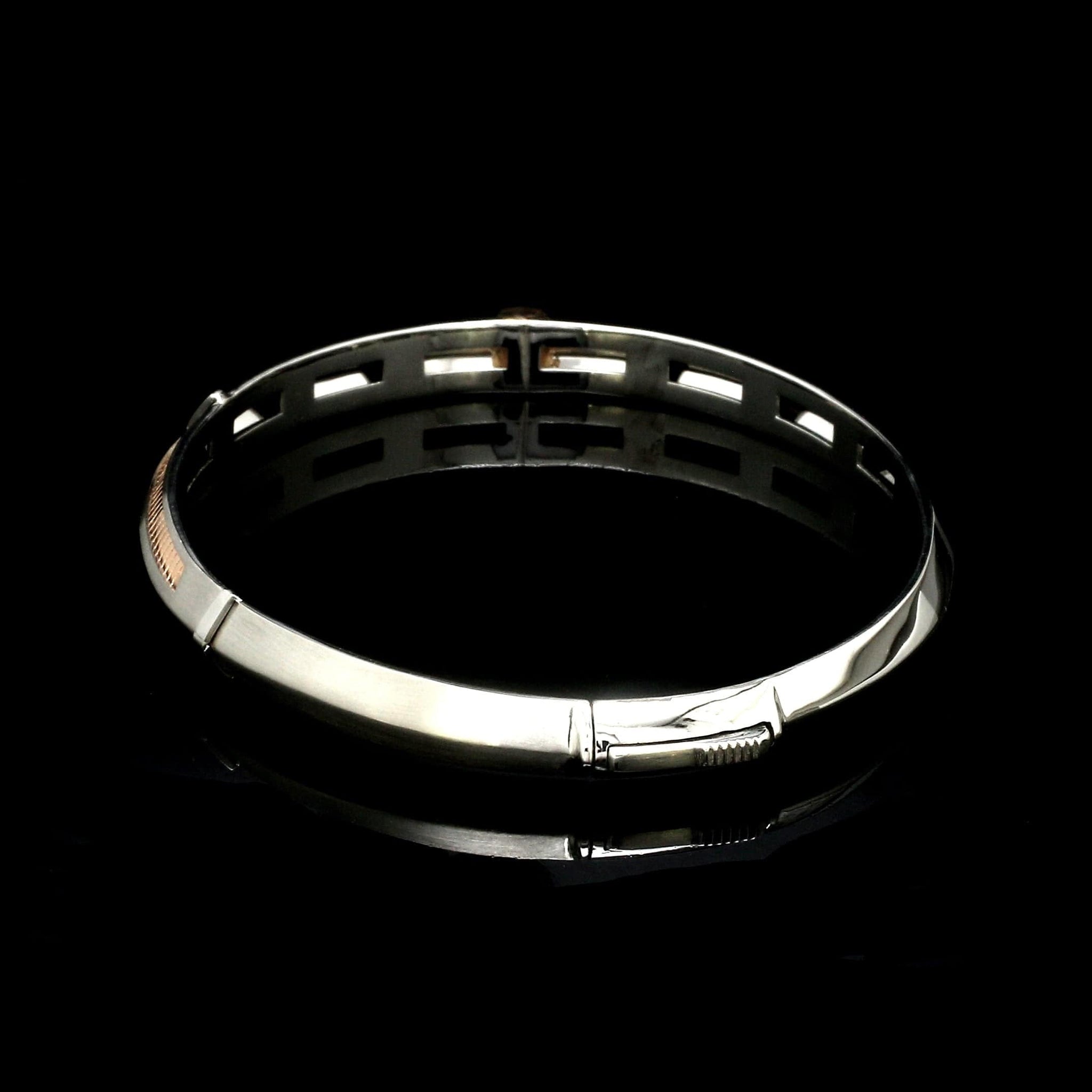 Jewelove™ Bangles & Bracelets Men of Platinum | 6mm Rose Gold with Bracelet for Men JL PTB MSD 109