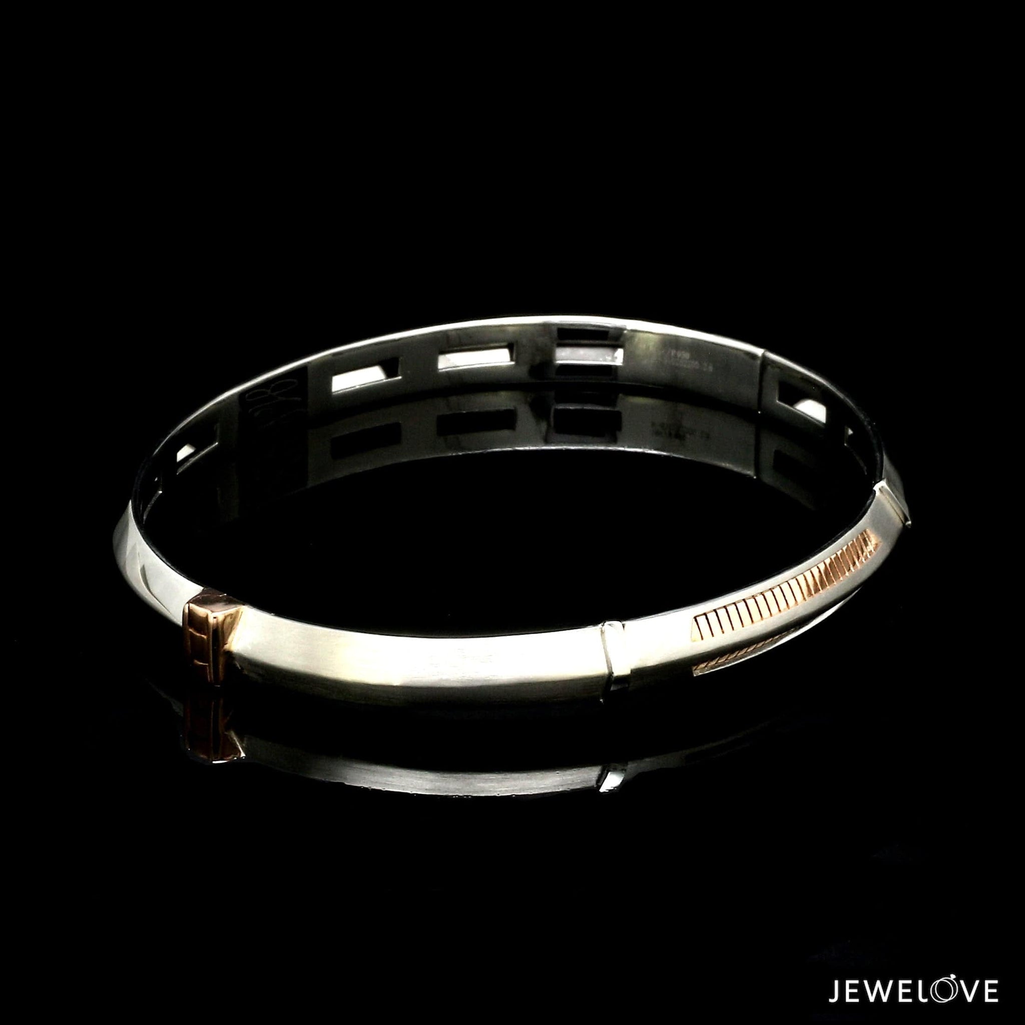 Jewelove™ Bangles & Bracelets Men of Platinum | 6mm Rose Gold with Bracelet for Men JL PTB MSD 109