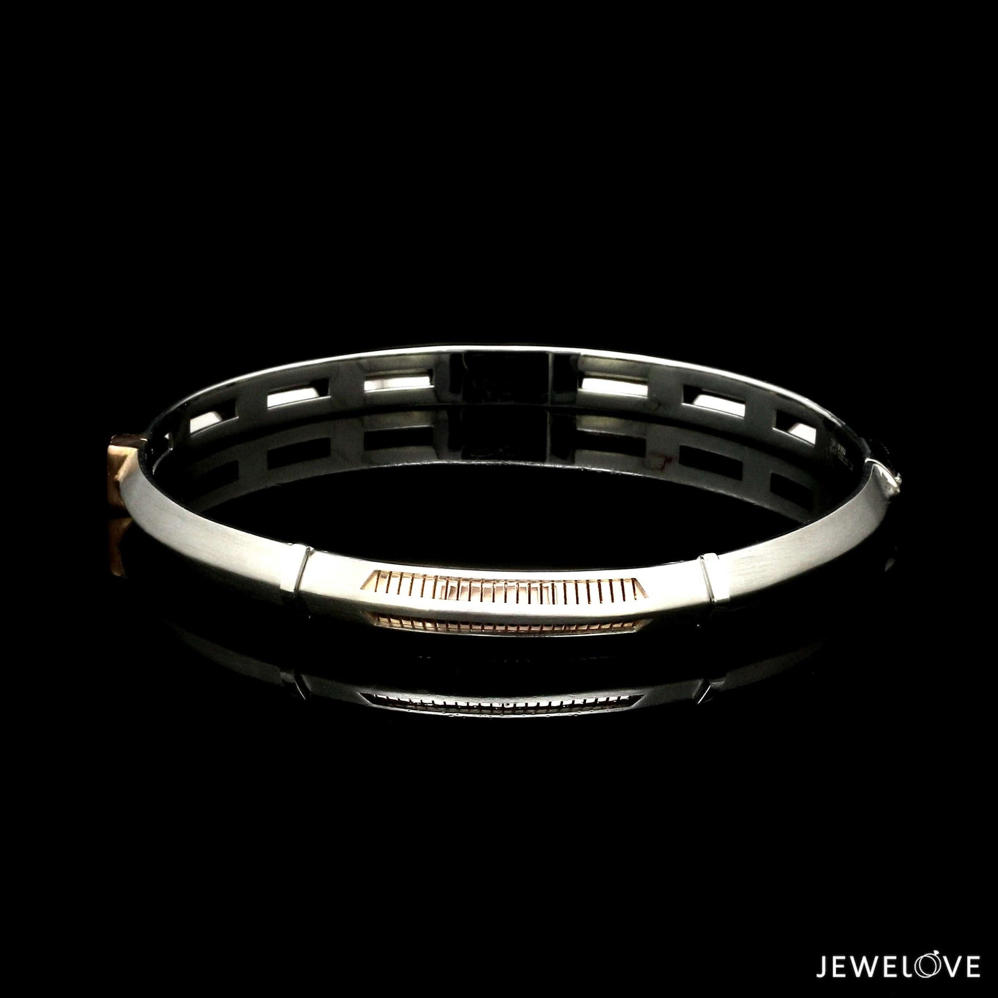 Jewelove™ Bangles & Bracelets Men of Platinum | 6mm Rose Gold with Bracelet for Men JL PTB MSD 109