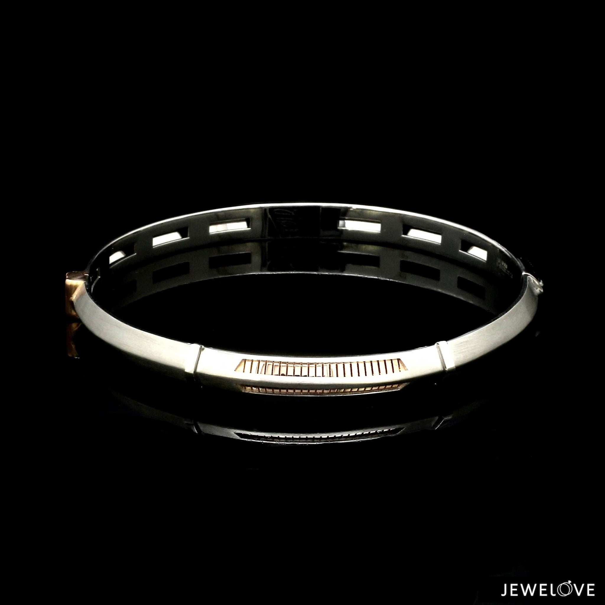 Jewelove™ Bangles & Bracelets Men of Platinum | 6mm Rose Gold with Bracelet for Men JL PTB MSD 109