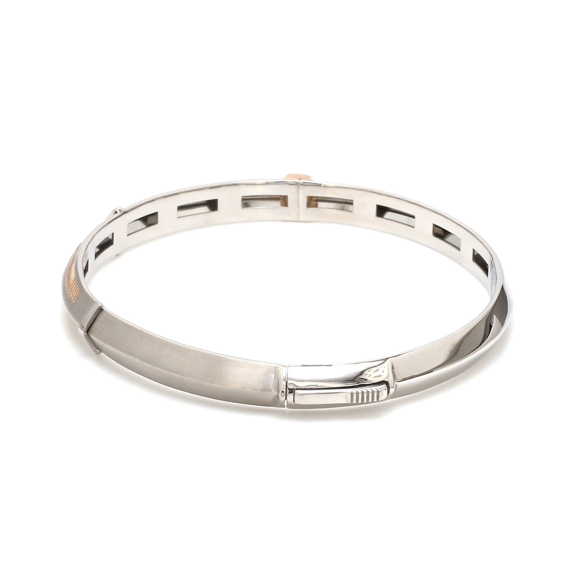 Jewelove™ Bangles & Bracelets Men of Platinum | 6mm Rose Gold with Bracelet for Men JL PTB MSD 109