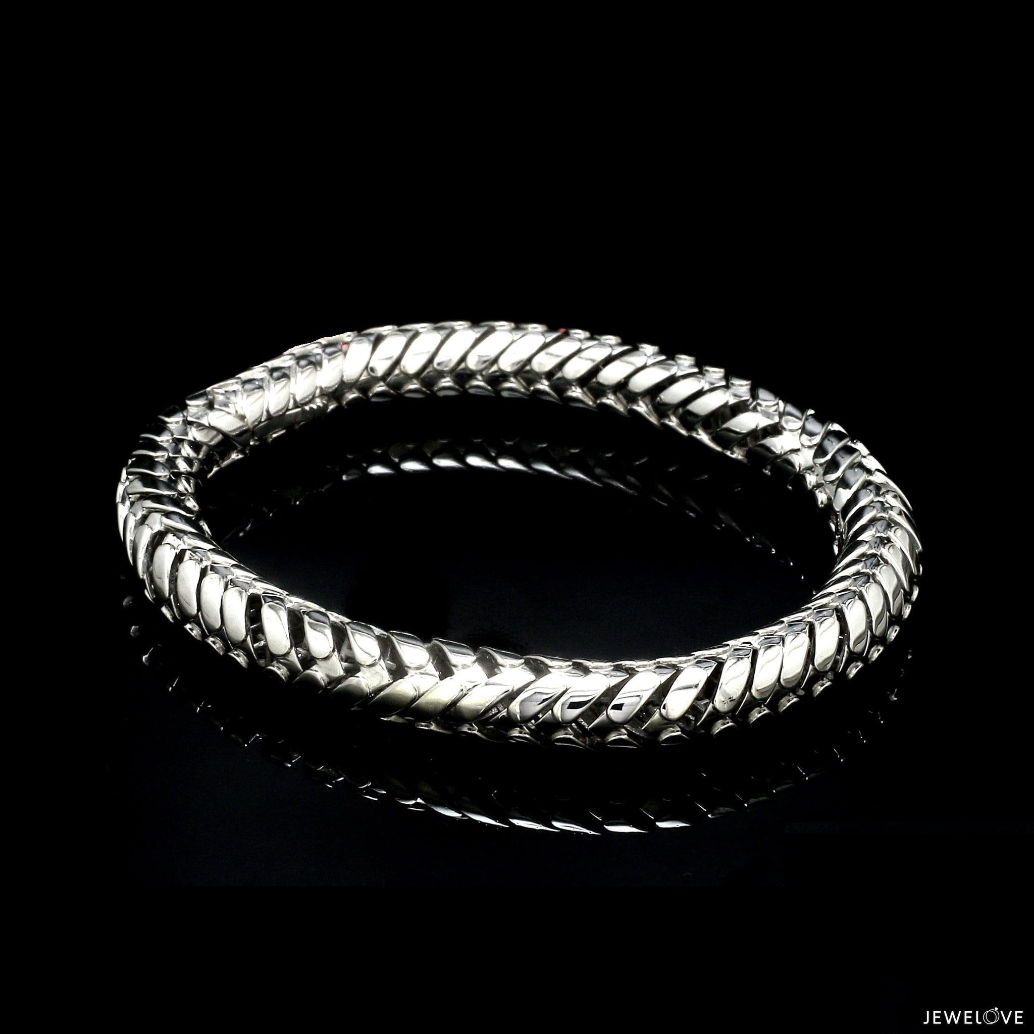 Jewelove™ Bangles & Bracelets Men of Platinum |  7.75mm Heavy Bracelet for Men JL PTB 1306