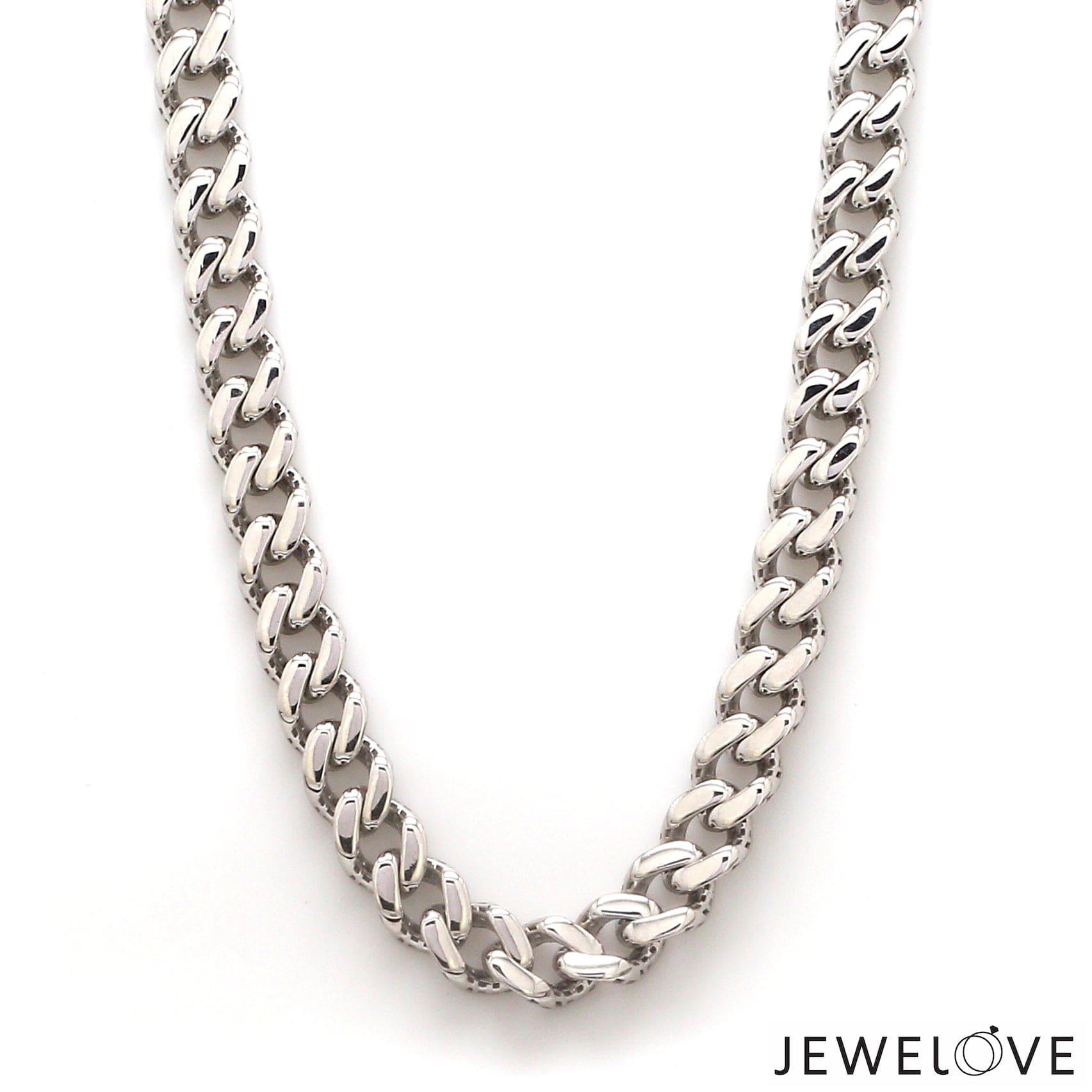 Jewelove™ Chains Men of Platinum | 7.75mm Platinum Cuban Chain with Brush Finish for Men JL PT CH 1399