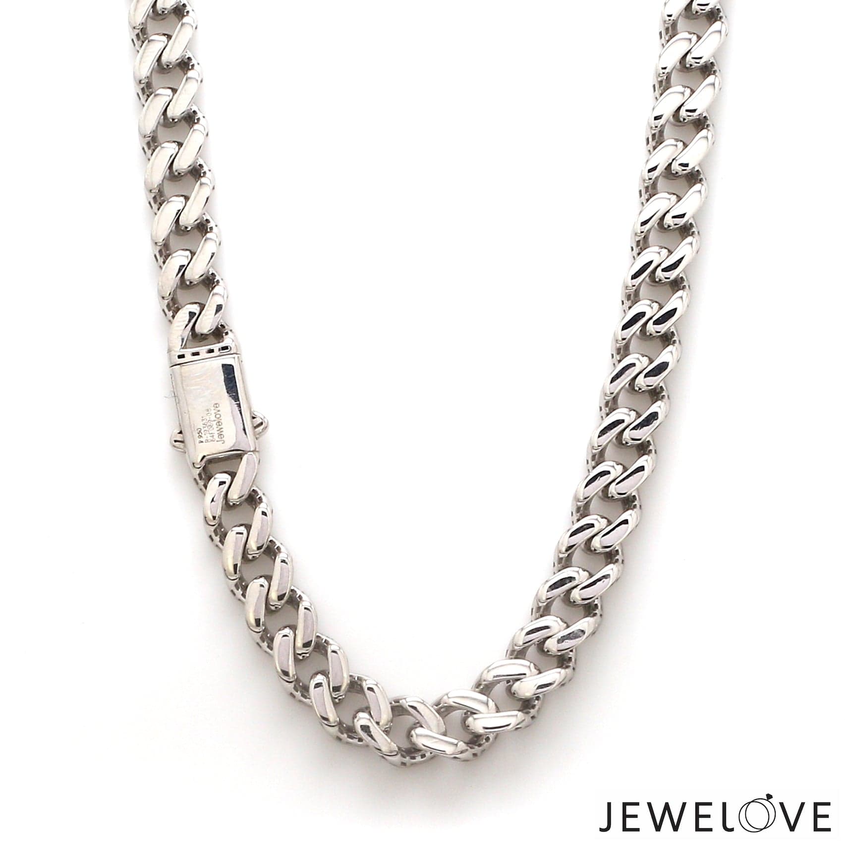 Jewelove™ Chains Men of Platinum | 7.75mm Platinum Cuban Chain with Brush Finish for Men JL PT CH 1399
