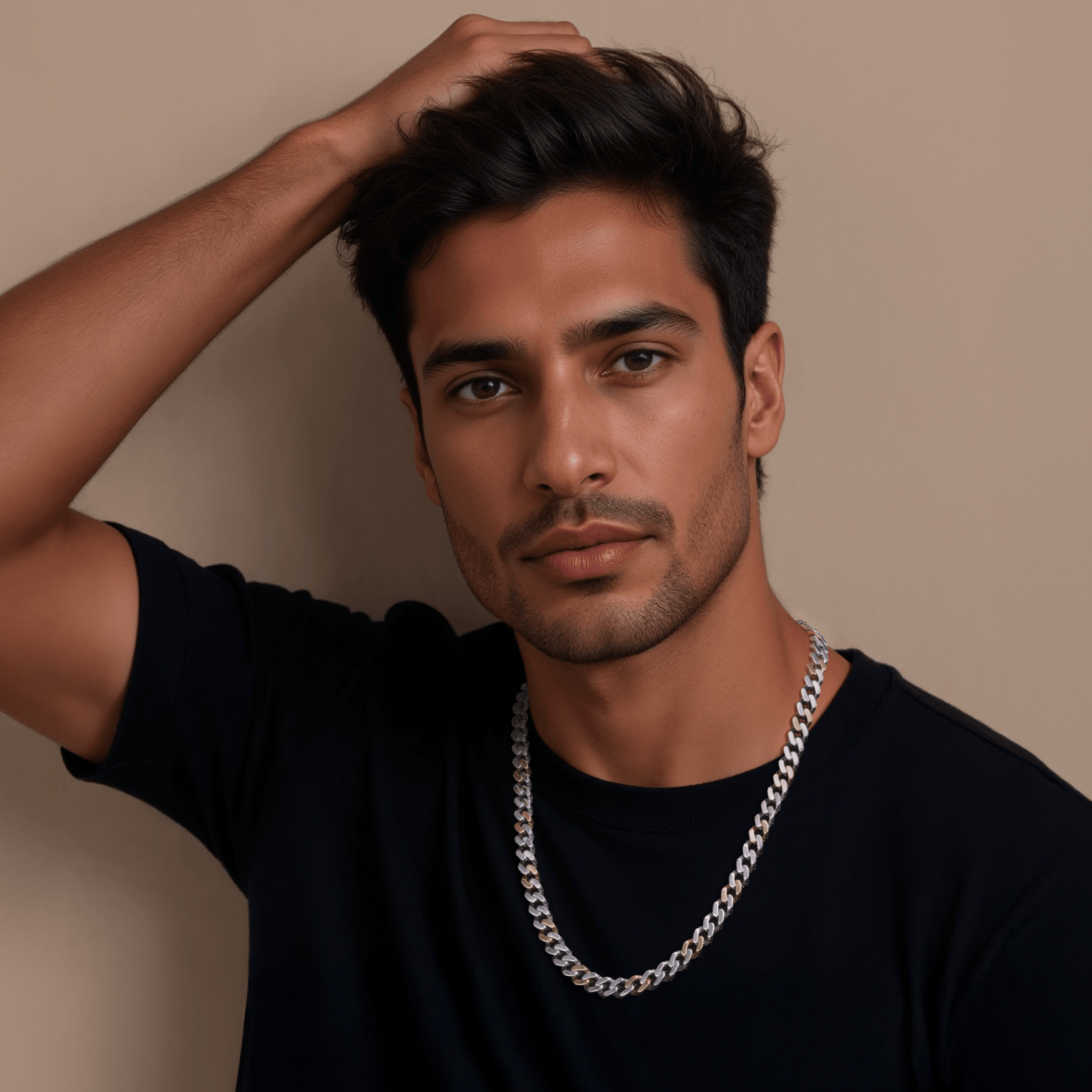 Jewelove™ Chains Men of Platinum | 7.75mm Platinum Rose Gold Double Side Heavy Chain for Men JL PT CH 1376