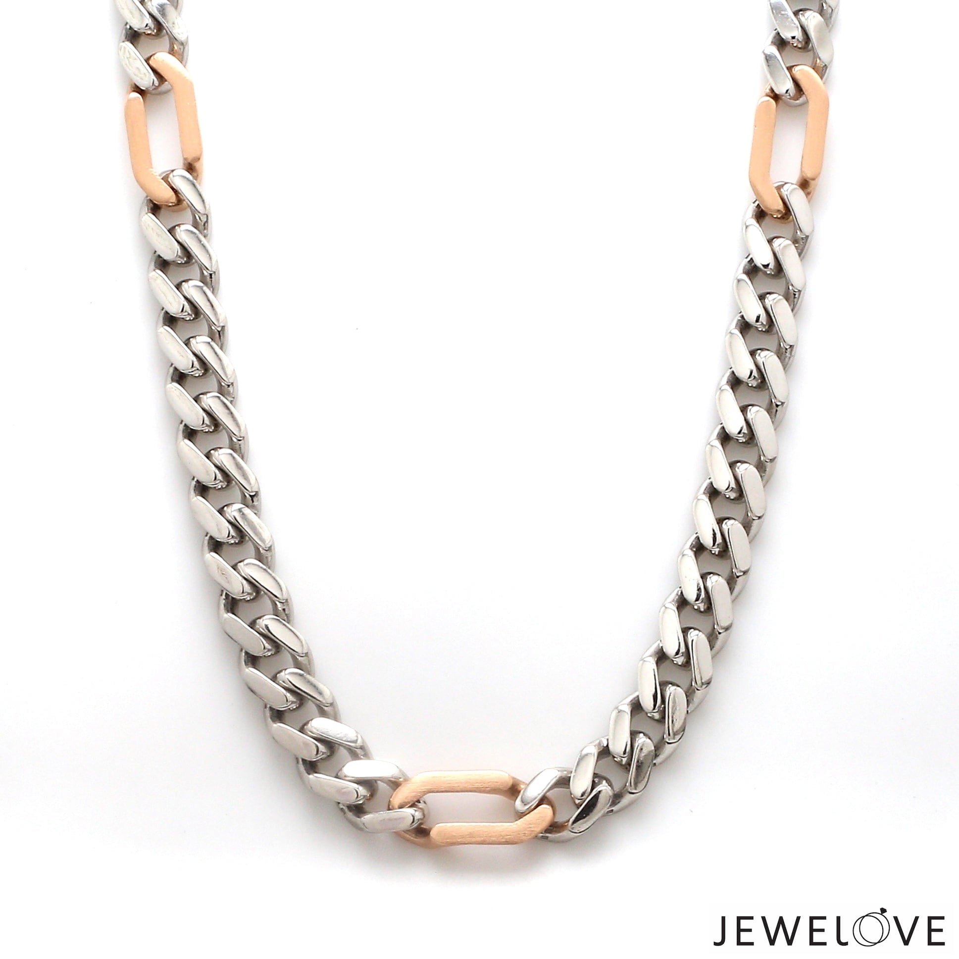 Jewelove™ Chains Men of Platinum | 8.25mm Platinum Rose Gold Chain for Men JL PT CH 1373