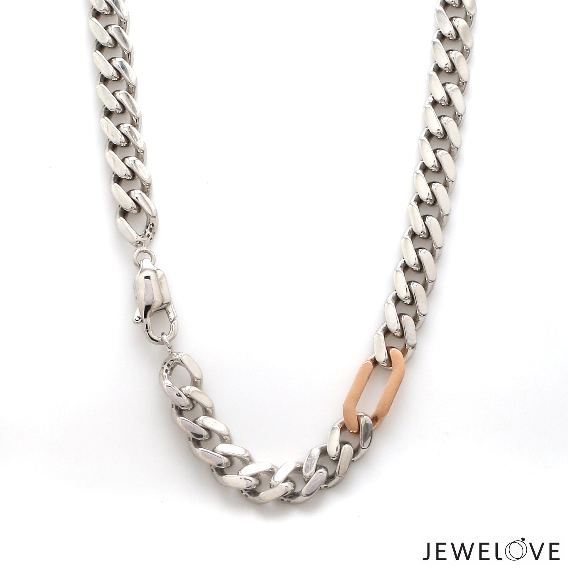 Jewelove™ Chains Men of Platinum | 8.25mm Platinum Rose Gold Chain for Men JL PT CH 1373