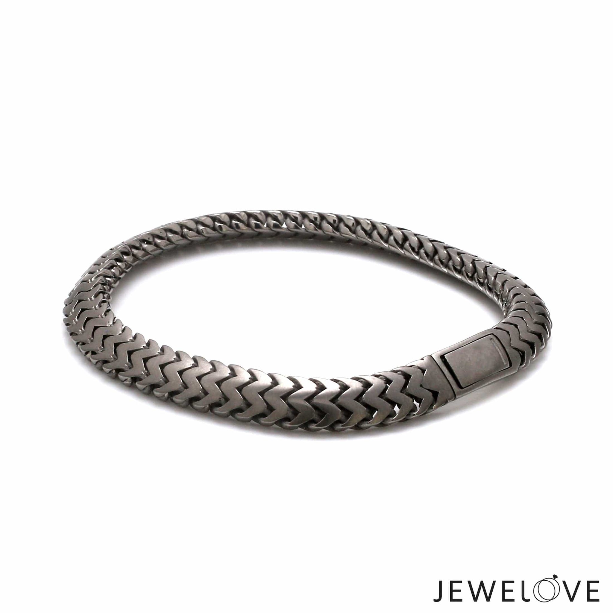 Jewelove™ Bangles & Bracelets Men of Platinum | Black Bracelet with Matte Finish for Men JL PTB 1320