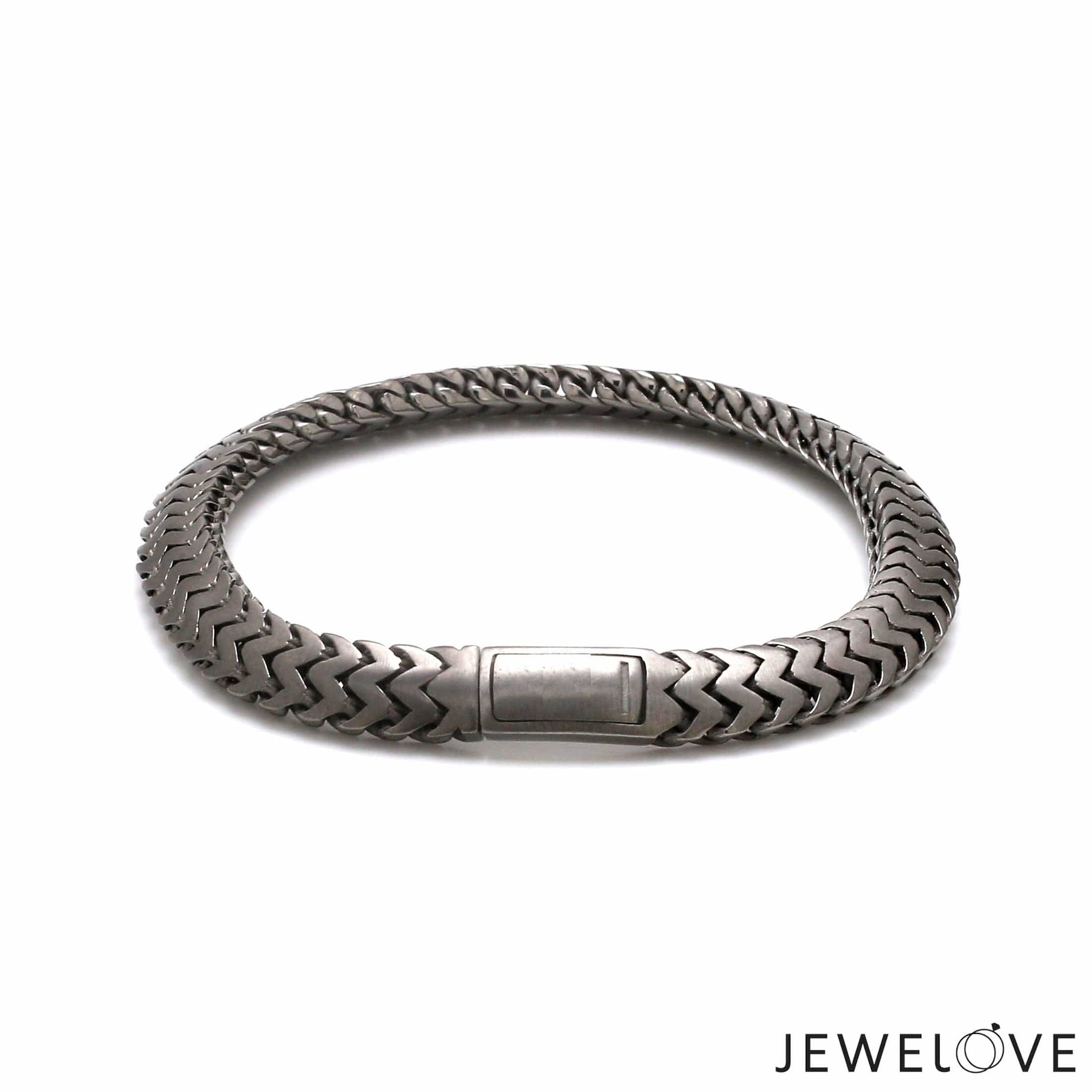 Jewelove™ Bangles & Bracelets Men of Platinum | Black Bracelet with Matte Finish for Men JL PTB 1320