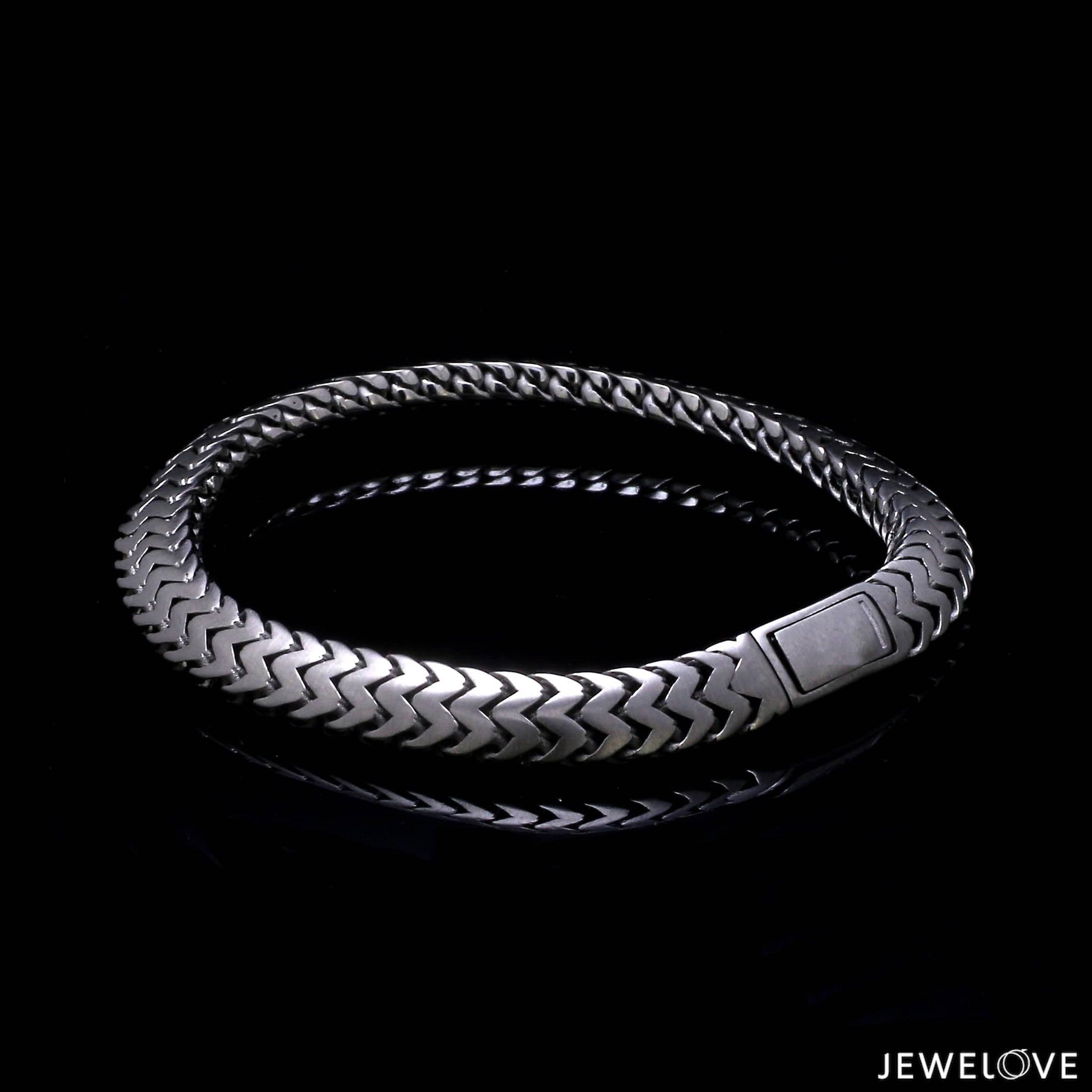 Jewelove™ Bangles & Bracelets Men of Platinum | Black Bracelet with Matte Finish for Men JL PTB 1320