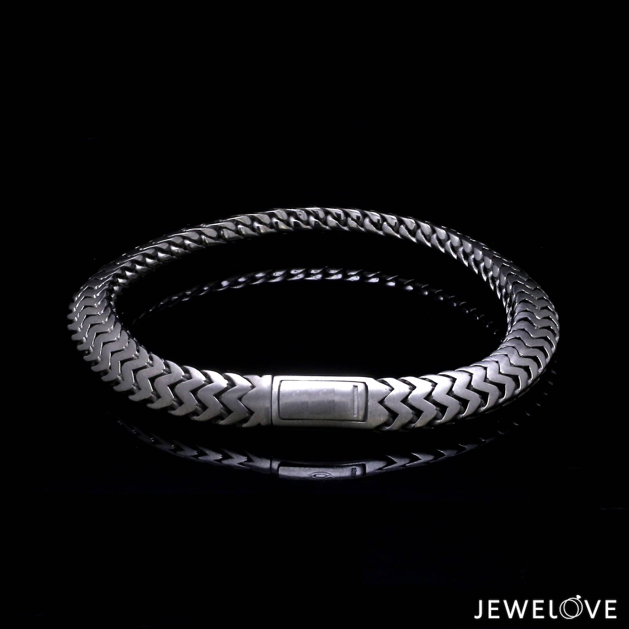 Jewelove™ Bangles & Bracelets Men of Platinum | Black Bracelet with Matte Finish for Men JL PTB 1320