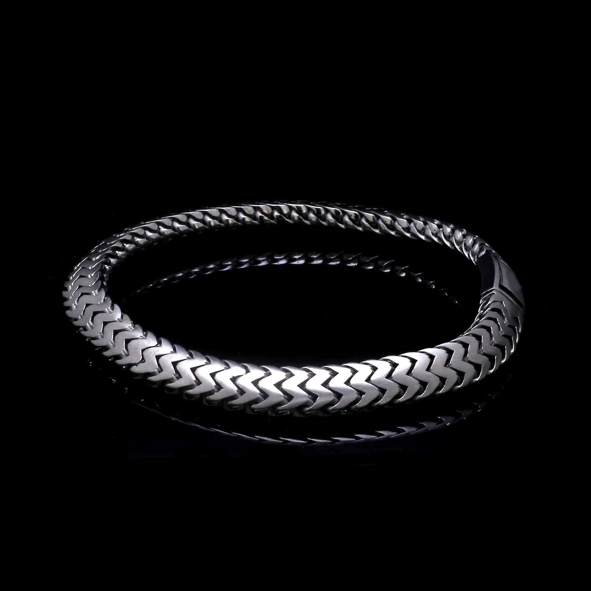 Jewelove™ Bangles & Bracelets Men of Platinum | Black Bracelet with Matte Finish for Men JL PTB 1320