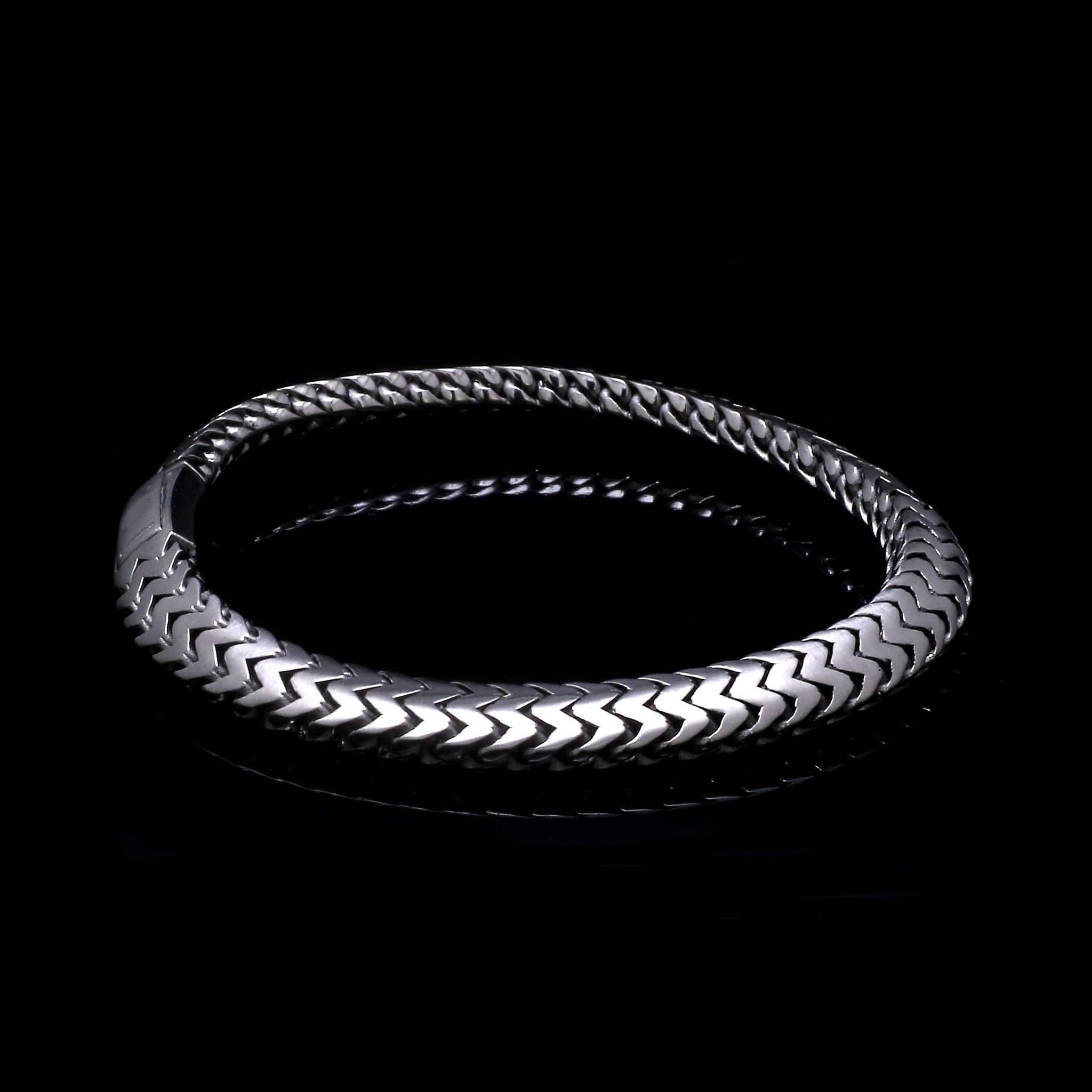 Jewelove™ Bangles & Bracelets Men of Platinum | Black Bracelet with Matte Finish for Men JL PTB 1320