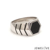 Jewelove™ Rings Men's band only Men of Platinum | Black Enamel Ring for Men JL PT 1310-A