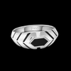 Jewelove™ Rings Men's band only Men of Platinum | Black Enamel Ring for Men JL PT 1310