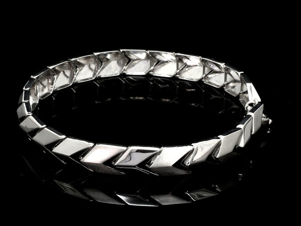 Jewelove™ Bangles & Bracelets Men of Platinum | Bracelet with Matte Finish & Hi-Polish for Men JL PTB 1212