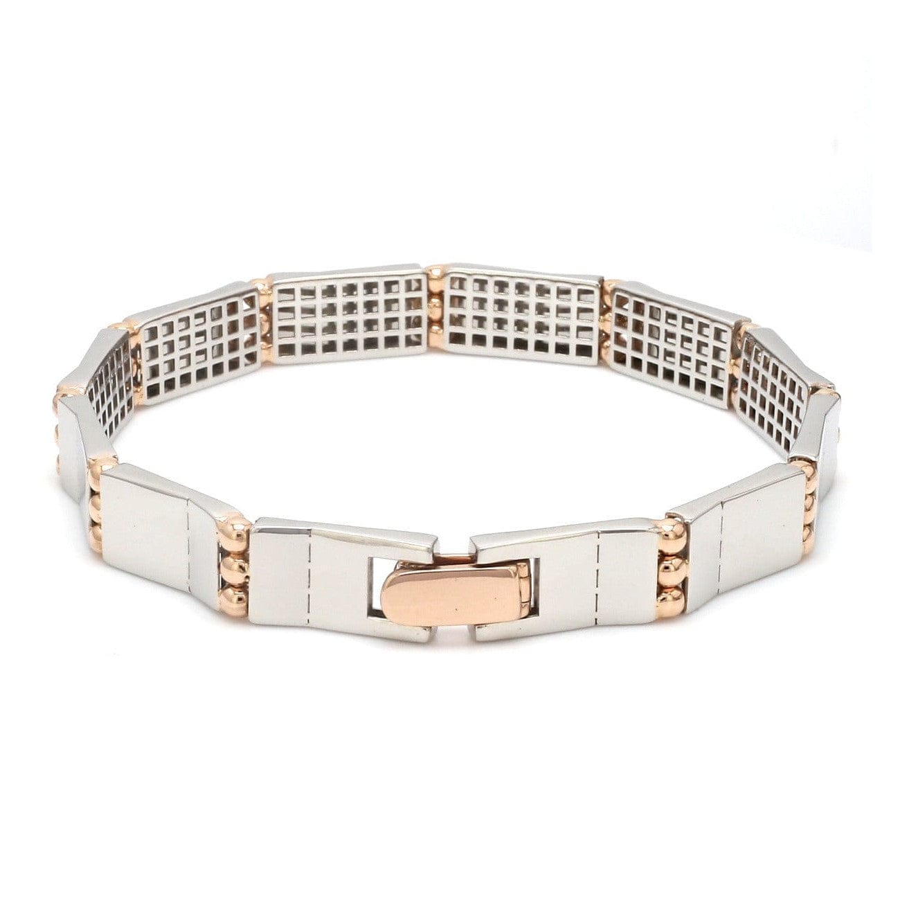 Jewelove™ Bangles & Bracelets Men of Platinum | Bracelet with Rose Gold for Men JL PTB 788