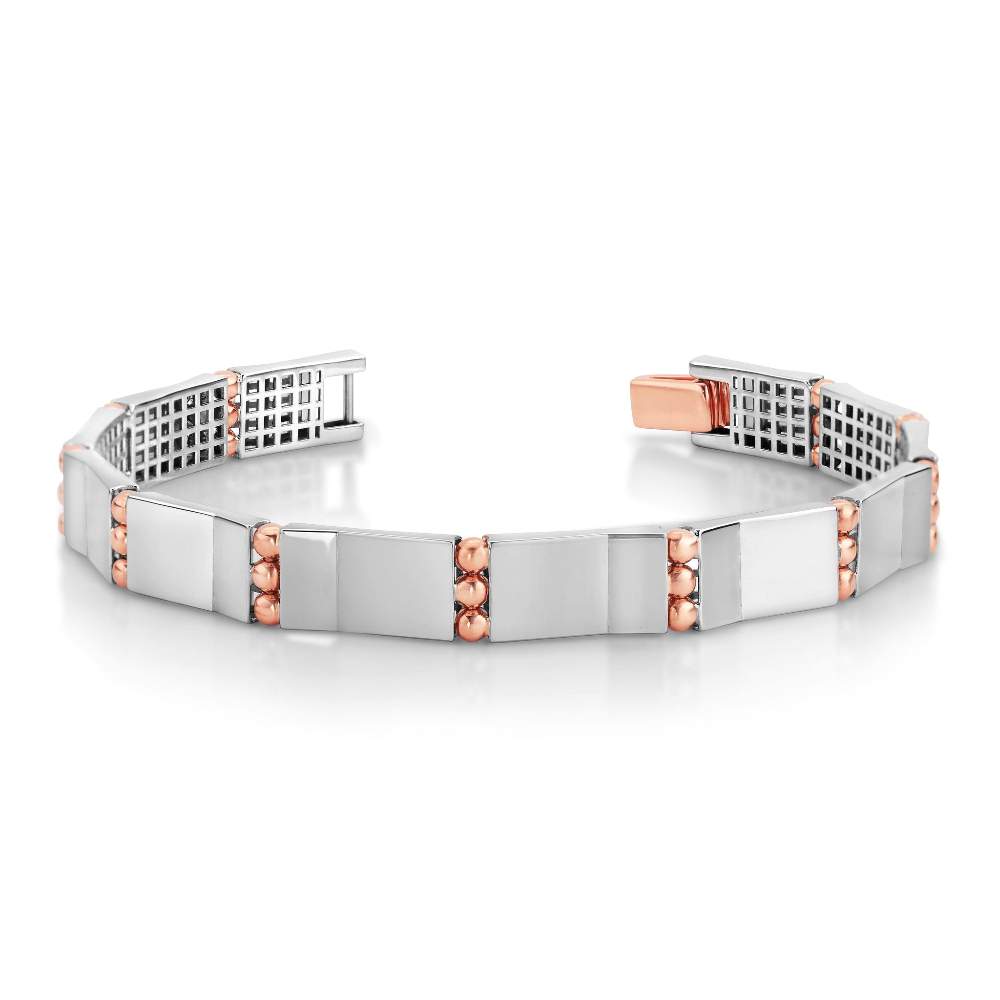 Jewelove™ Bangles & Bracelets Men of Platinum | Bracelet with Rose Gold for Men JL PTB 788