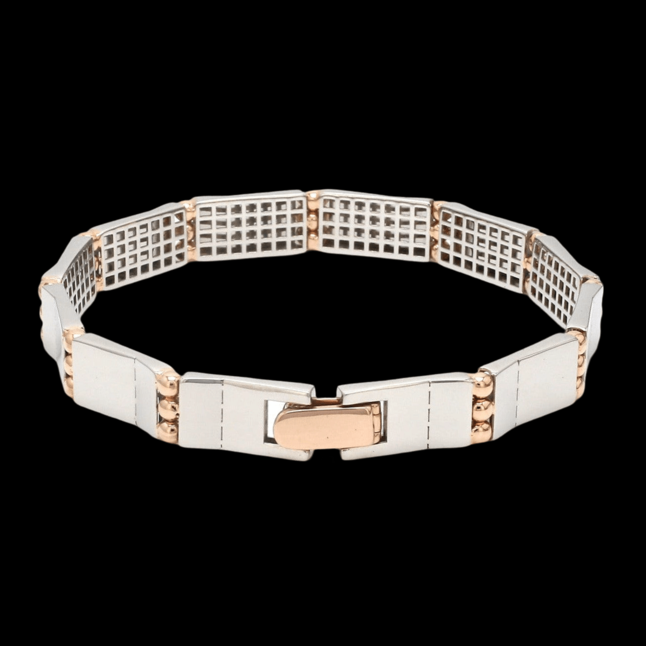 Jewelove™ Bangles & Bracelets Men of Platinum | Bracelet with Rose Gold for Men JL PTB 788