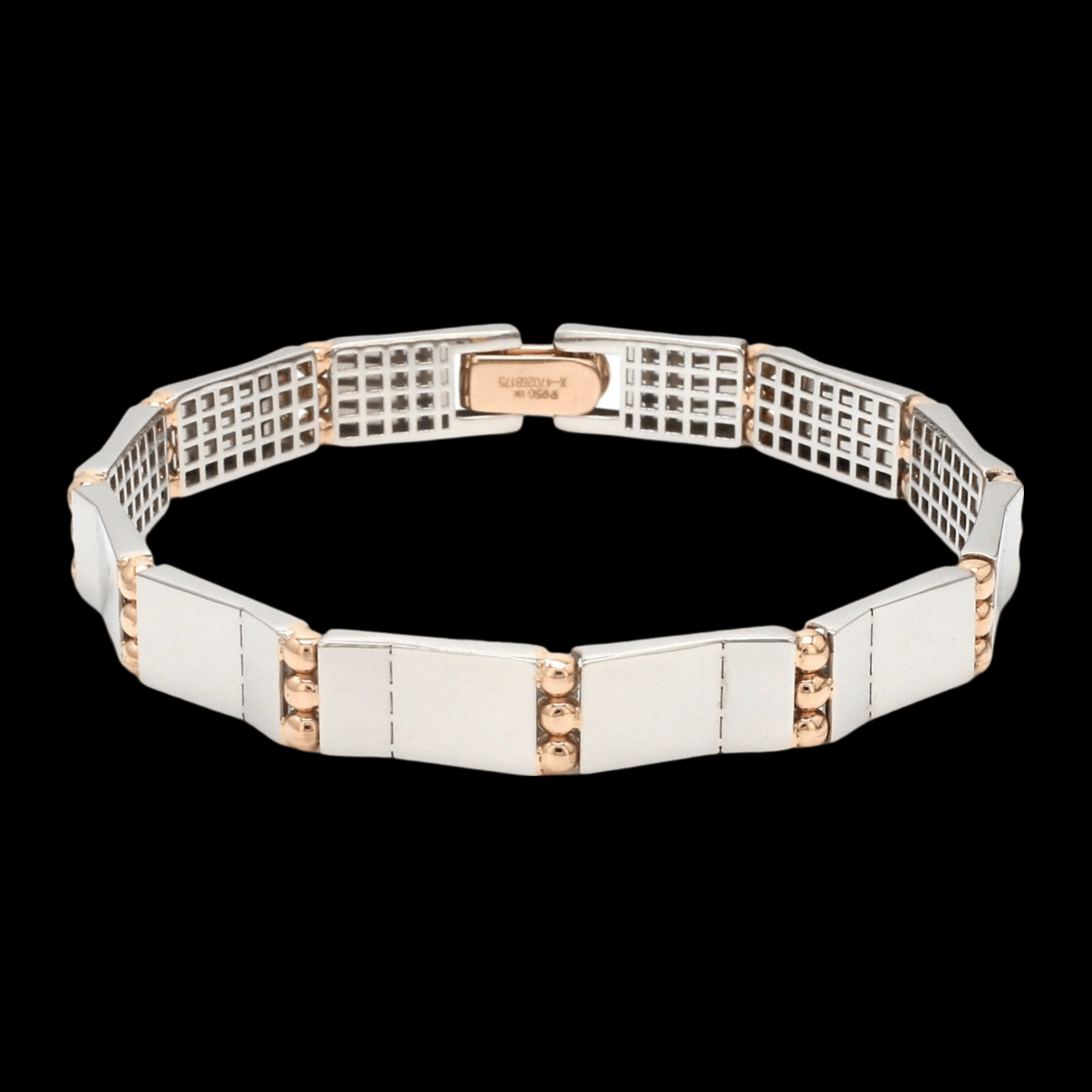 Jewelove™ Bangles & Bracelets Men of Platinum | Bracelet with Rose Gold for Men JL PTB 788