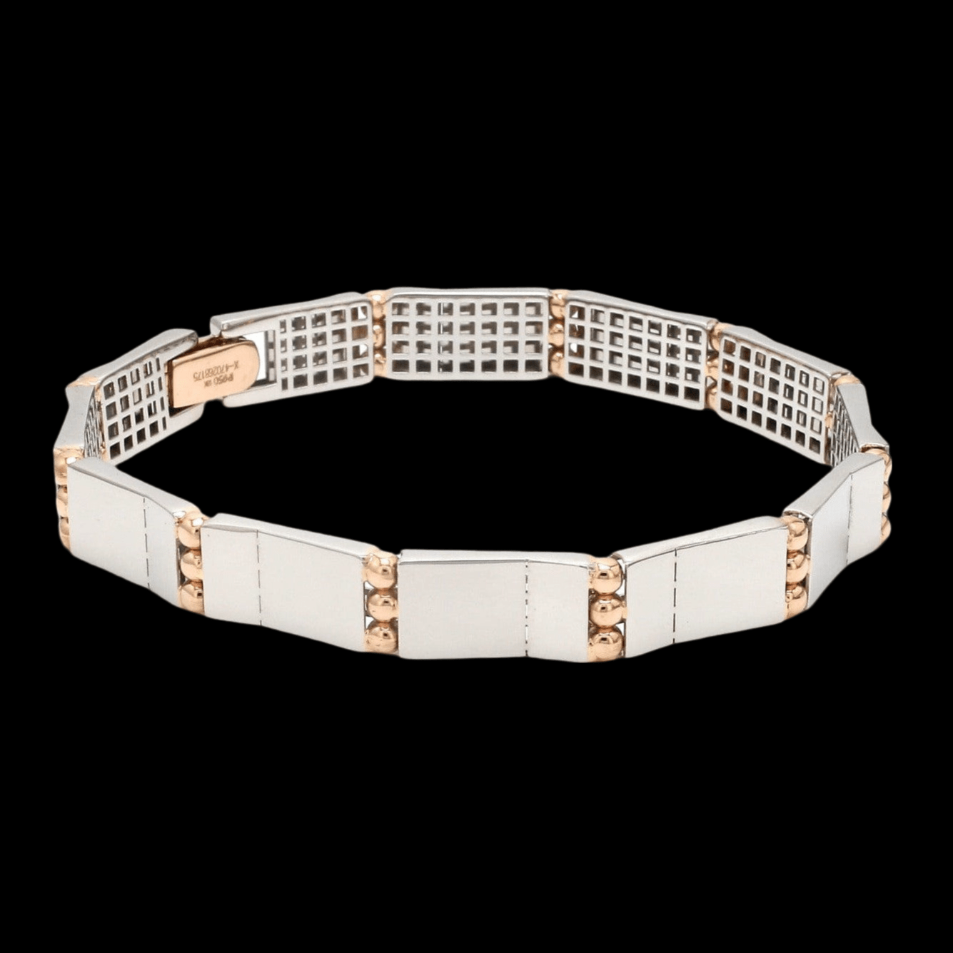 Jewelove™ Bangles & Bracelets Men of Platinum | Bracelet with Rose Gold for Men JL PTB 788