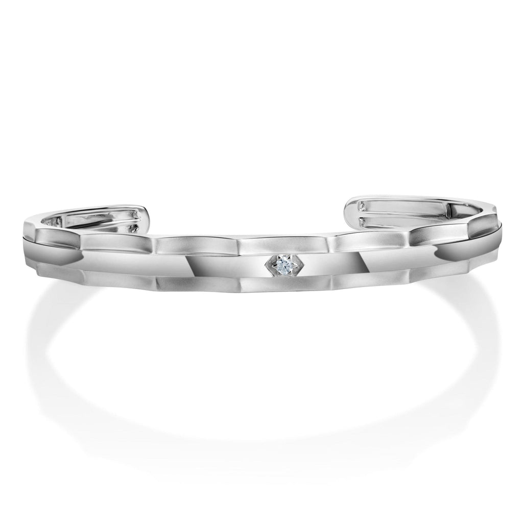 Jewelove™ Bangles & Bracelets SI IJ Men of Platinum | Diamond Open Bracelet for Men JL PTB 803