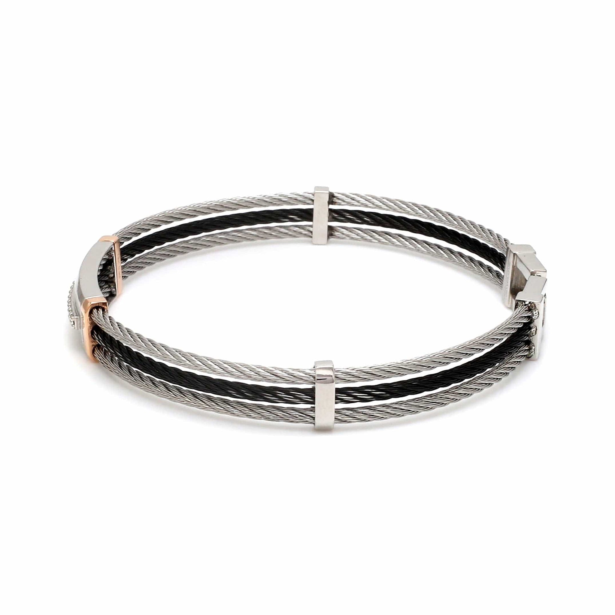 Jewelove™ Bangles & Bracelets Men of Platinum | Diamond Rose Gold Bracelet for Men JL PTB 1309