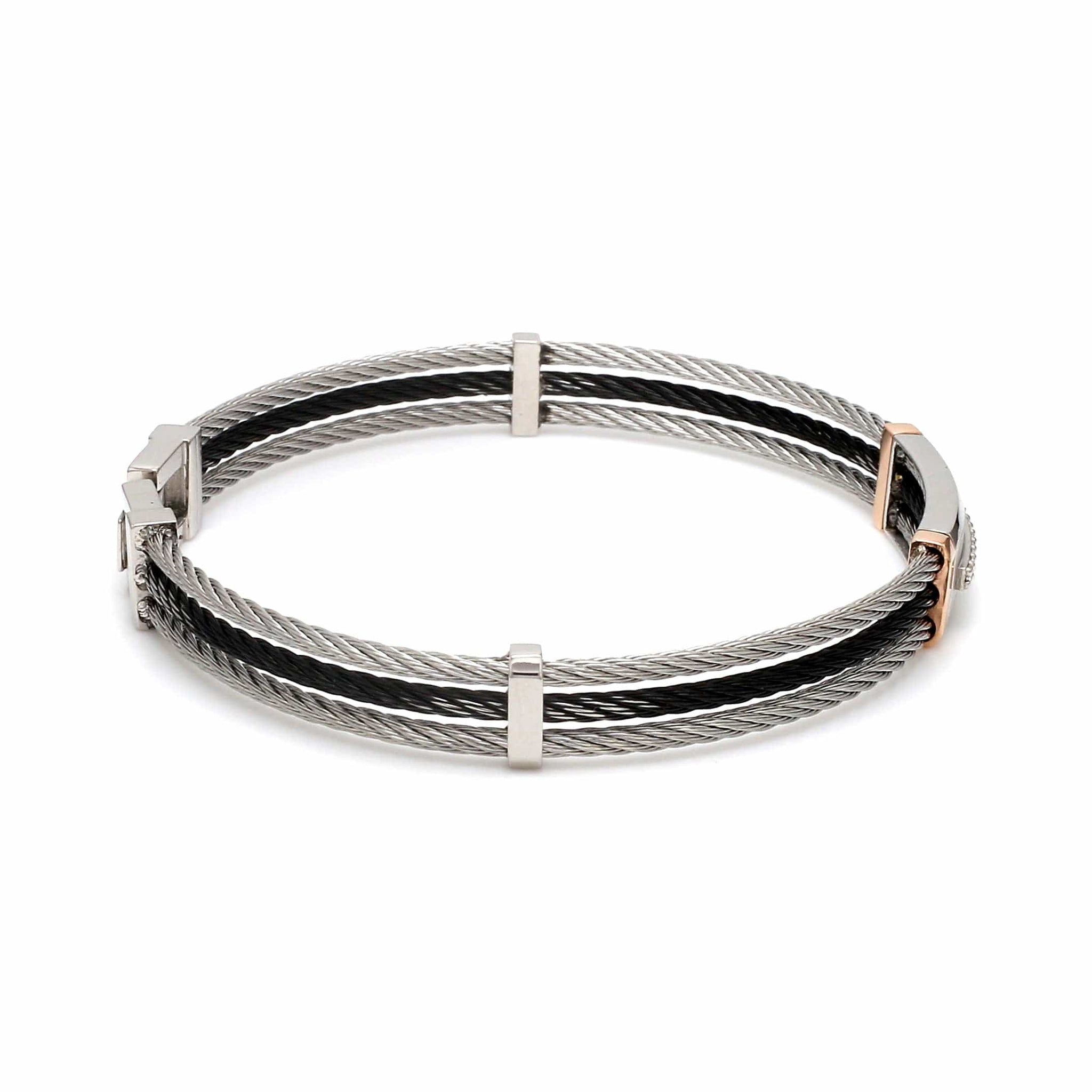 Jewelove™ Bangles & Bracelets Men of Platinum | Diamond Rose Gold Bracelet for Men JL PTB 1309