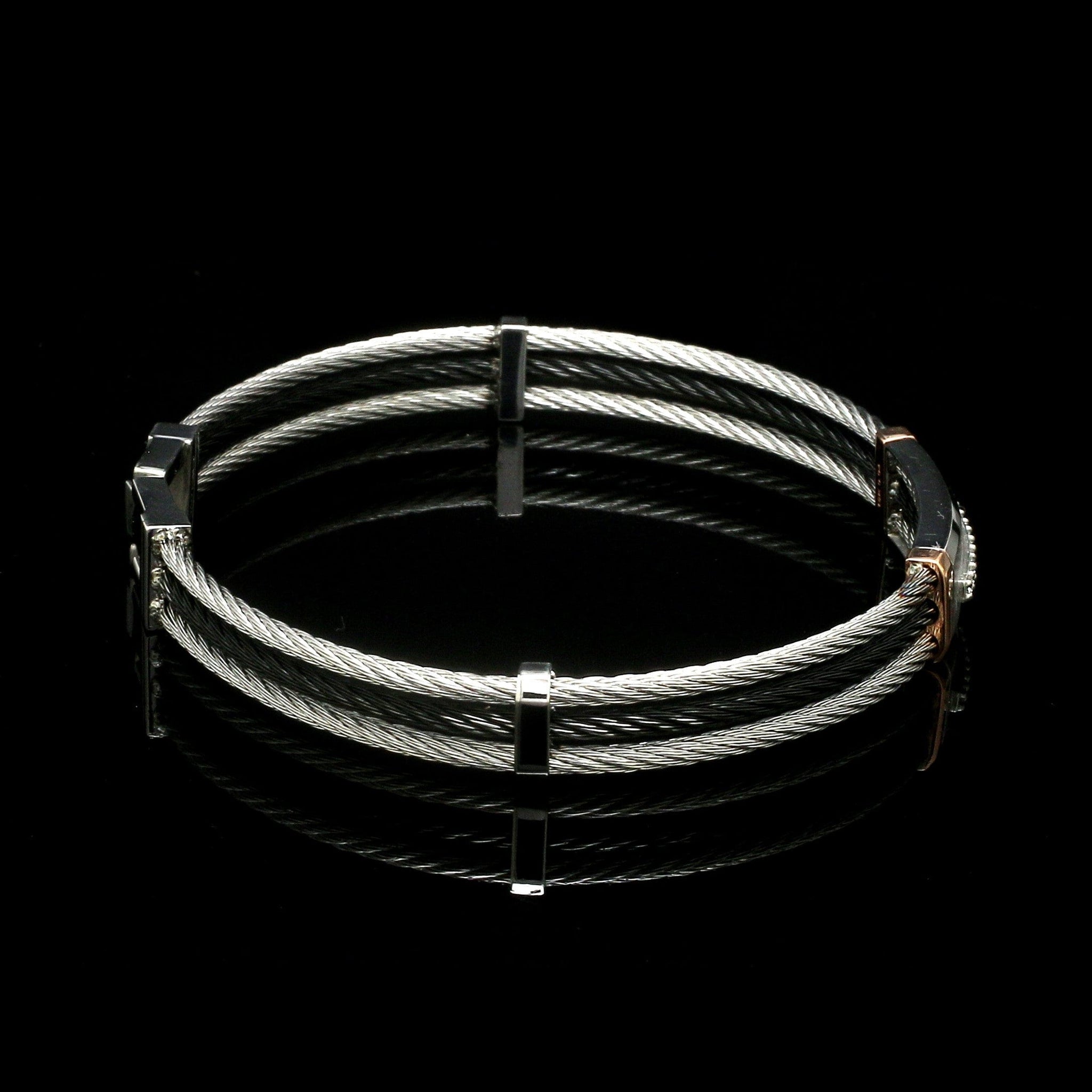 Jewelove™ Bangles & Bracelets Men of Platinum | Diamond Rose Gold Bracelet for Men JL PTB 1309