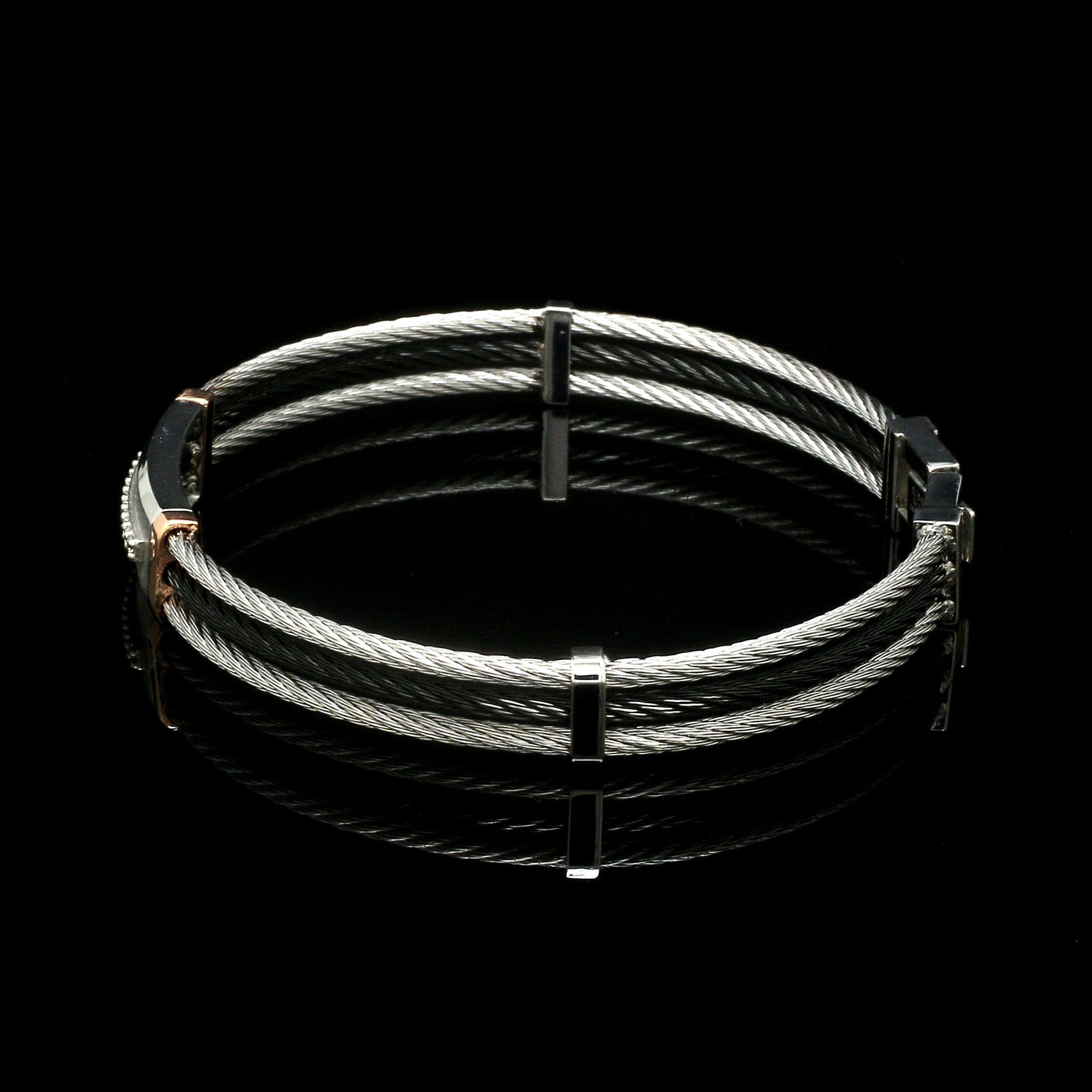 Jewelove™ Bangles & Bracelets Men of Platinum | Diamond Rose Gold Bracelet for Men JL PTB 1309