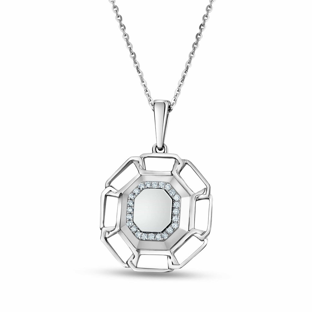 Jewelove™ Pendants SI IJ Men of Platinum | Geometrical Platinum Diamond Pendant for Men JL PT P 193
