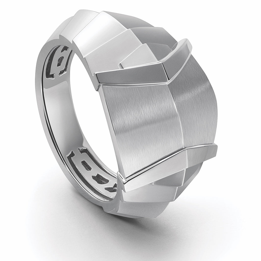 Jewelove™ Rings Men's Band only Men of Platinum | Heavy Samurai Platinum Ring JL PT 687