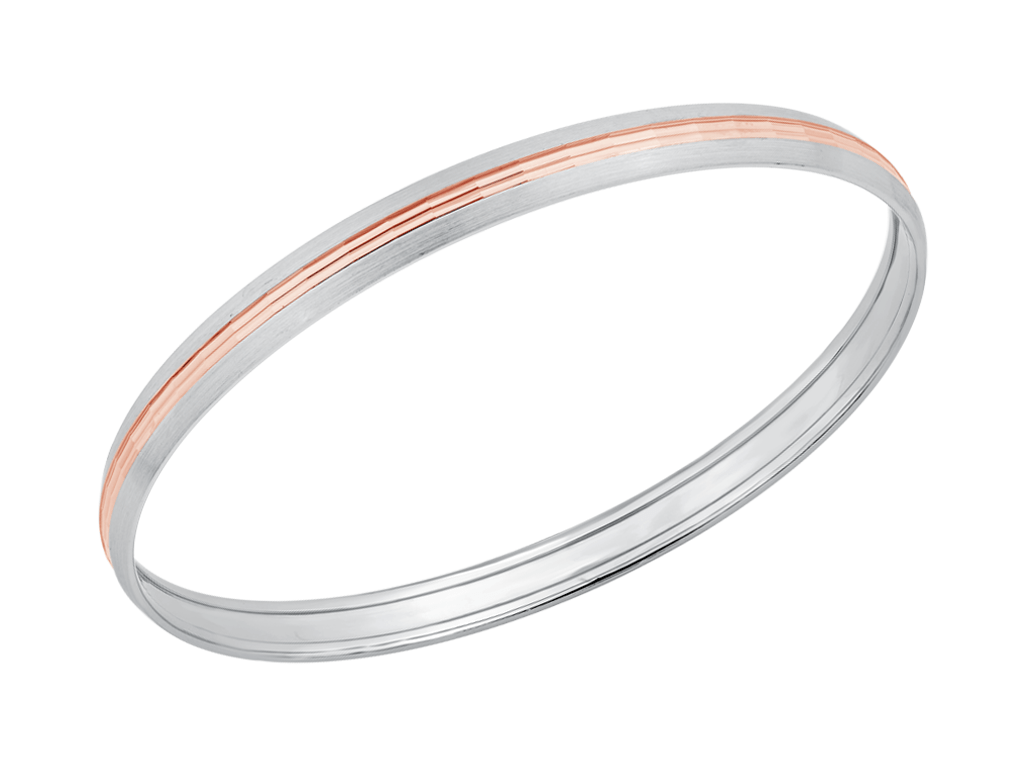 Jewelove™ Bangles & Bracelets Men of Platinum | Kada with Rose Gold for Men JL PTB 0003