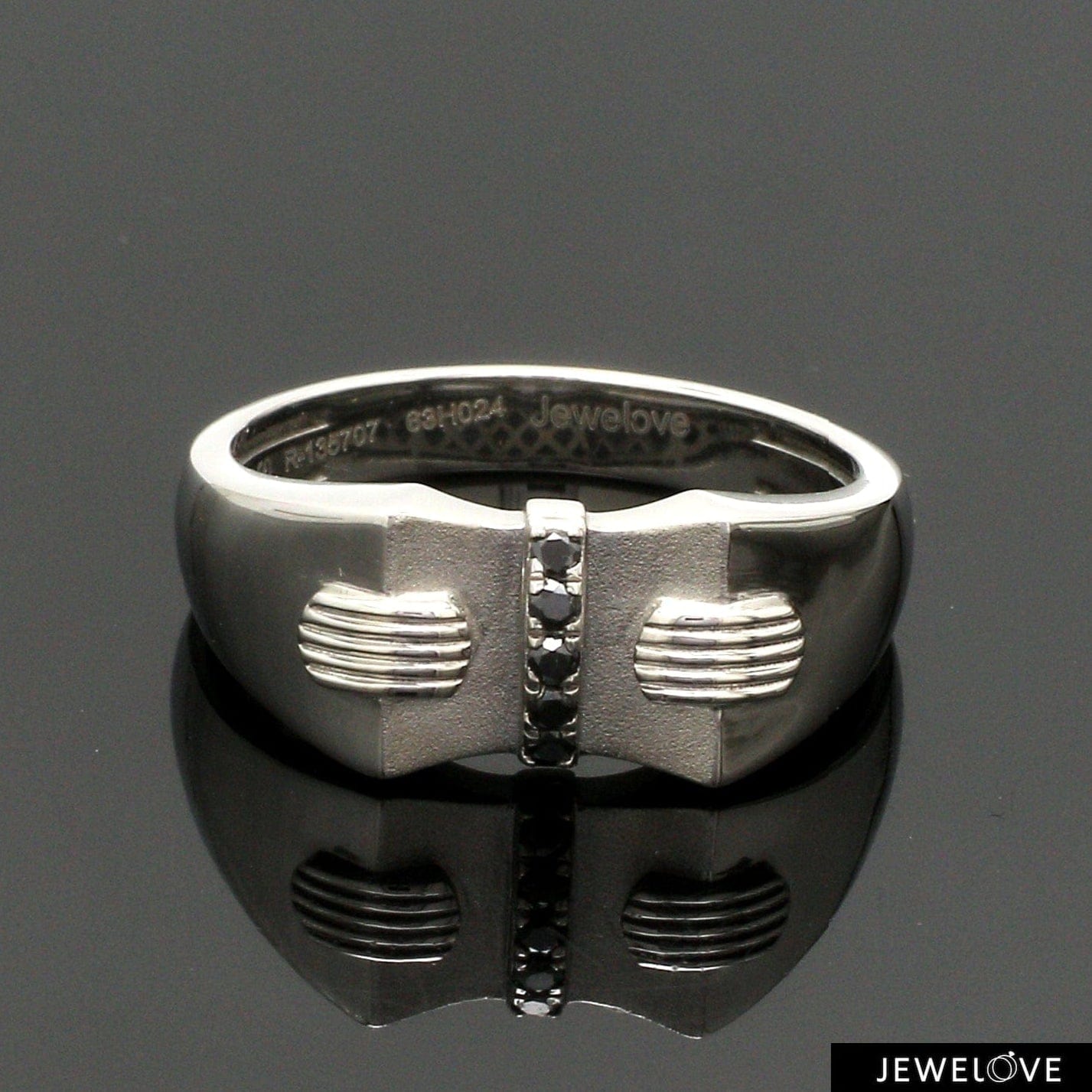 Men of Platinum Platinum Black Diamond Ring for Men JL PT 1355-A