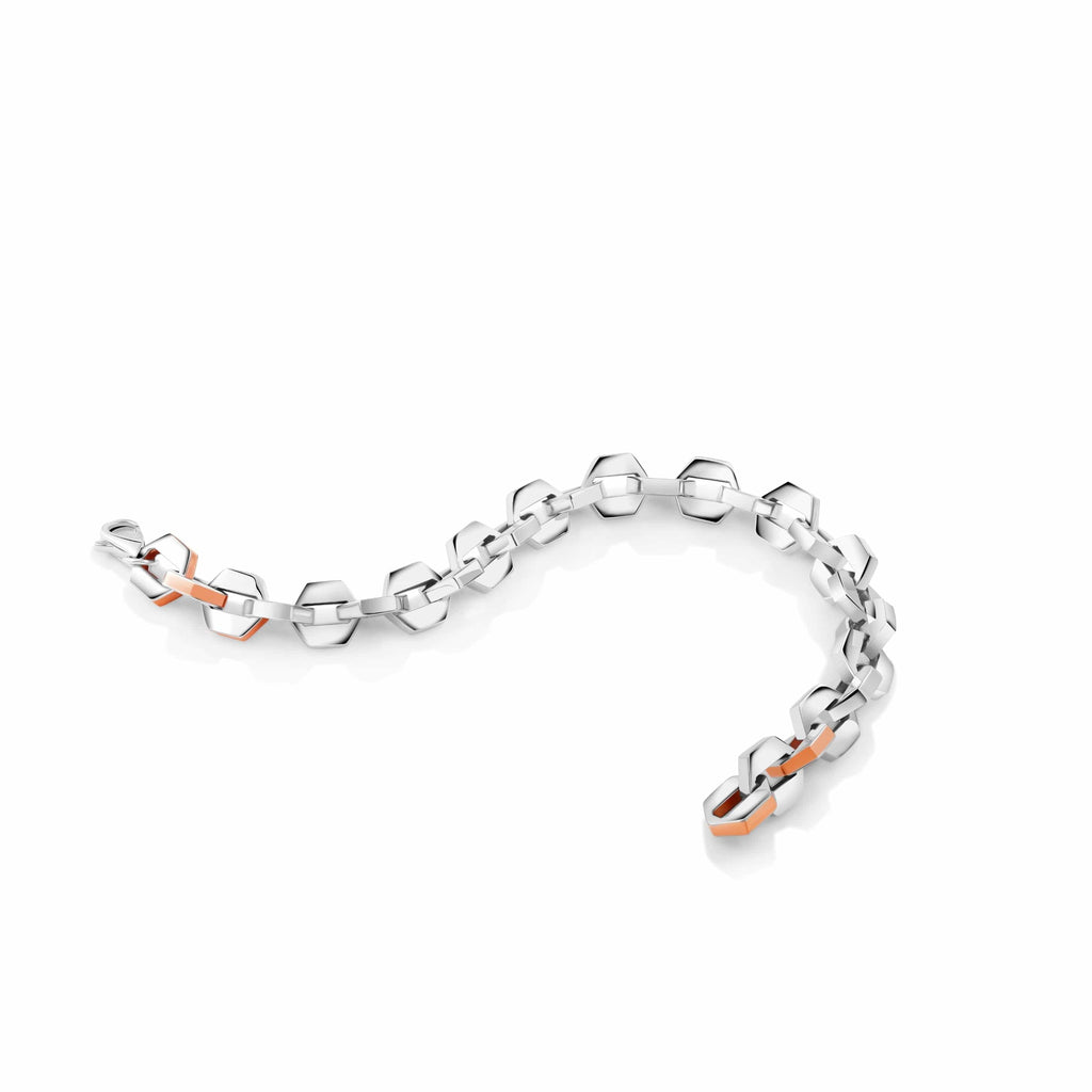 Jewelove™ Bangles & Bracelets Platinum | Designer Platinum Bracelet with Rose Gold for Men JL PTB 1190