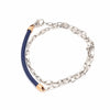 Jewelove™ Bangles & Bracelets Men of Platinum | Platinum Fabric Link Bracelet with Rose Gold JL PTB 716