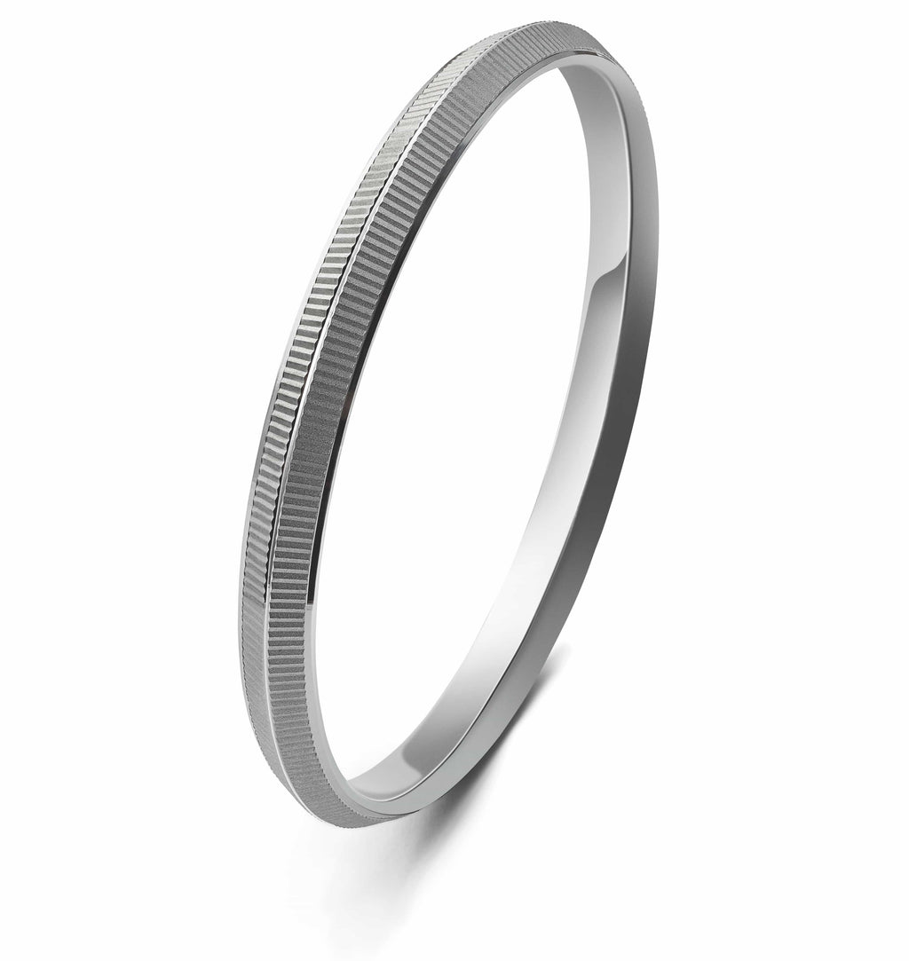 Jewelove™ Bangles & Bracelets Men of Platinum | Platinum Kada with Stripes JL PTB 652