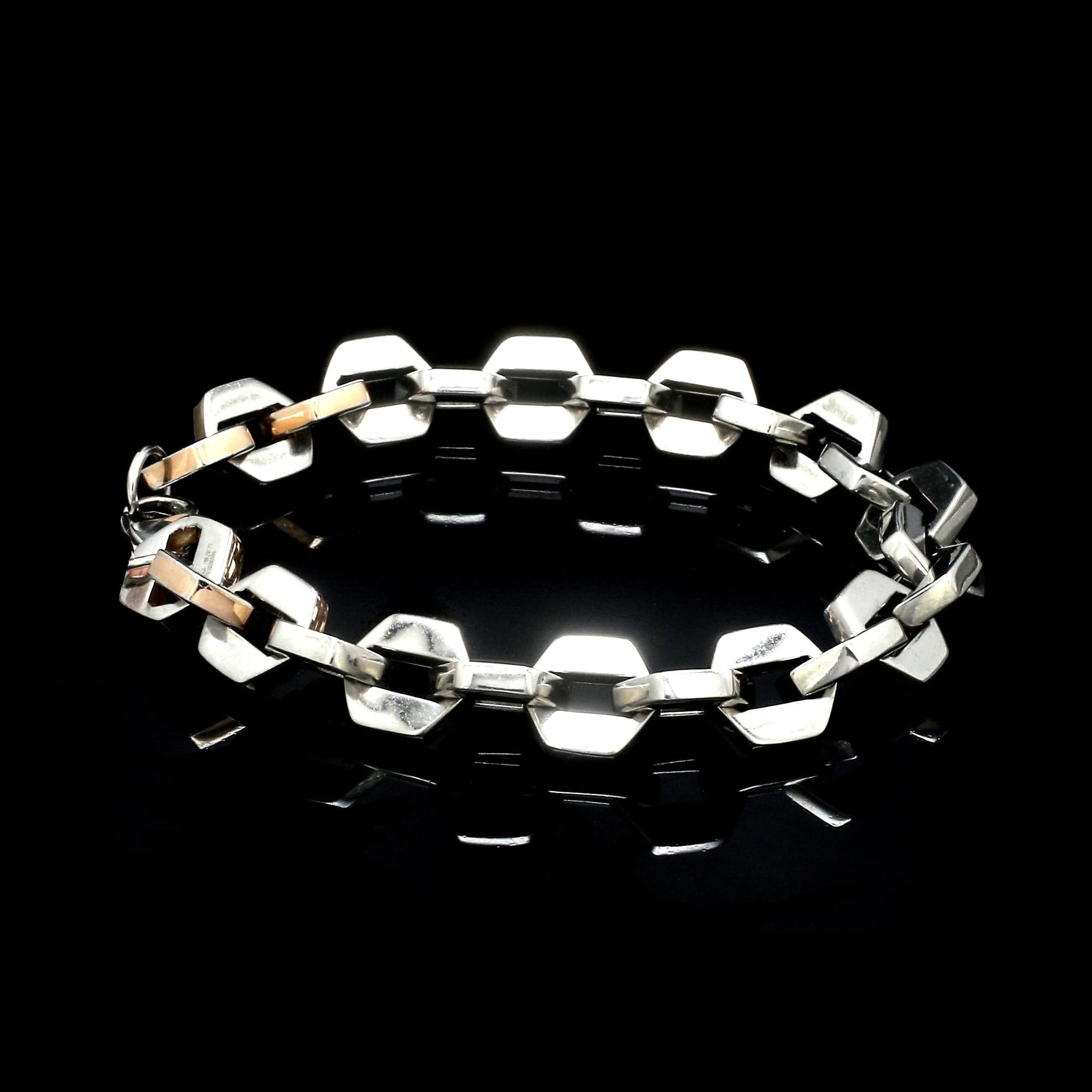 Jewelove™ Bangles & Bracelets Men of Platinum | Platinum & Rose Gold Bracelet for Men JL PTB 1308