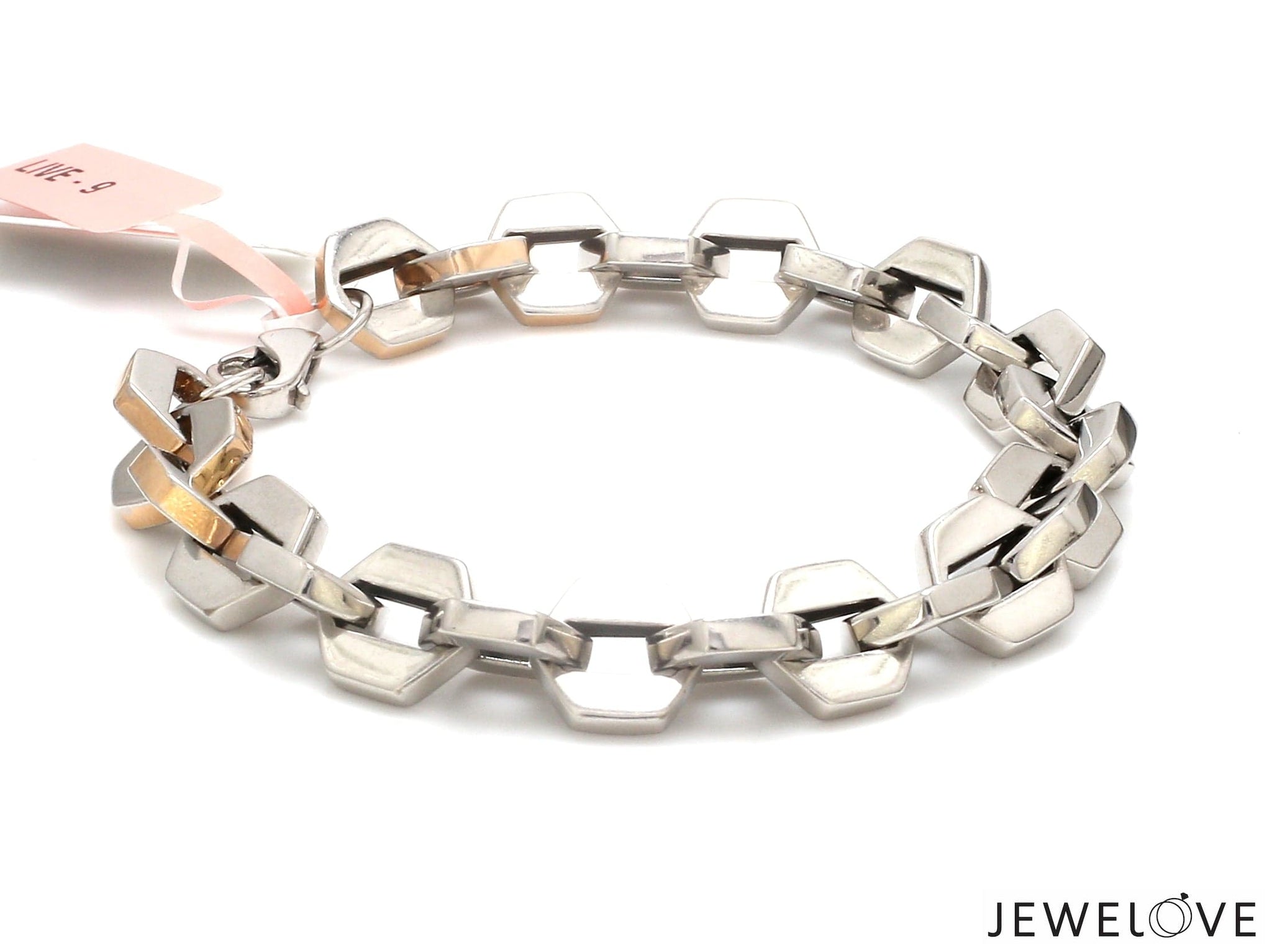 Jewelove™ Bangles & Bracelets Men of Platinum | Platinum & Rose Gold Bracelet for Men JL PTB 1308