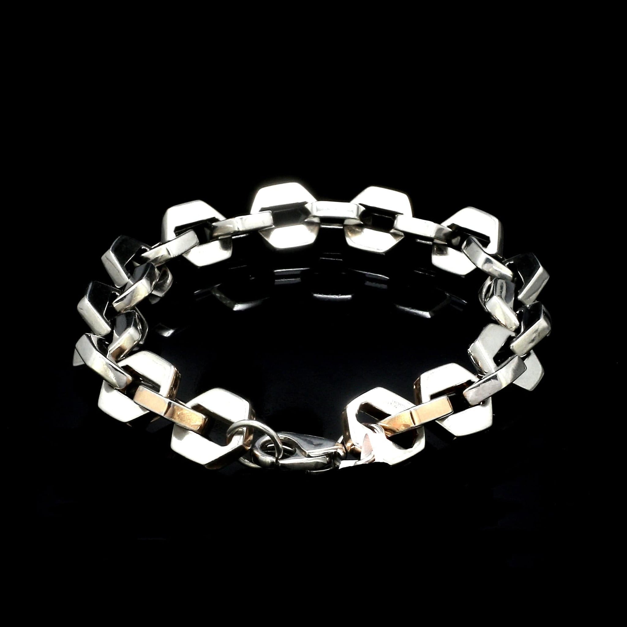 Jewelove™ Bangles & Bracelets Men of Platinum | Platinum & Rose Gold Bracelet for Men JL PTB 1308