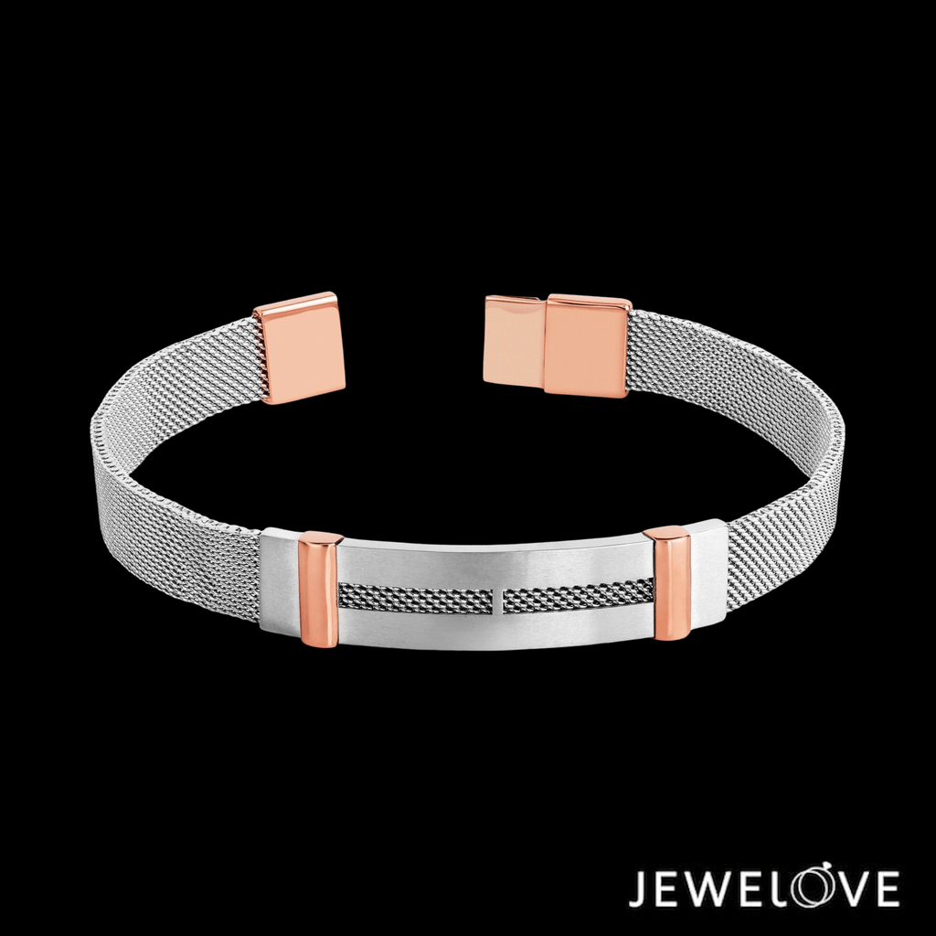 Jewelove™ Bangles & Bracelets Men of Platinum| Platinum & Rose Gold Bracelet for Men JL PTB 813