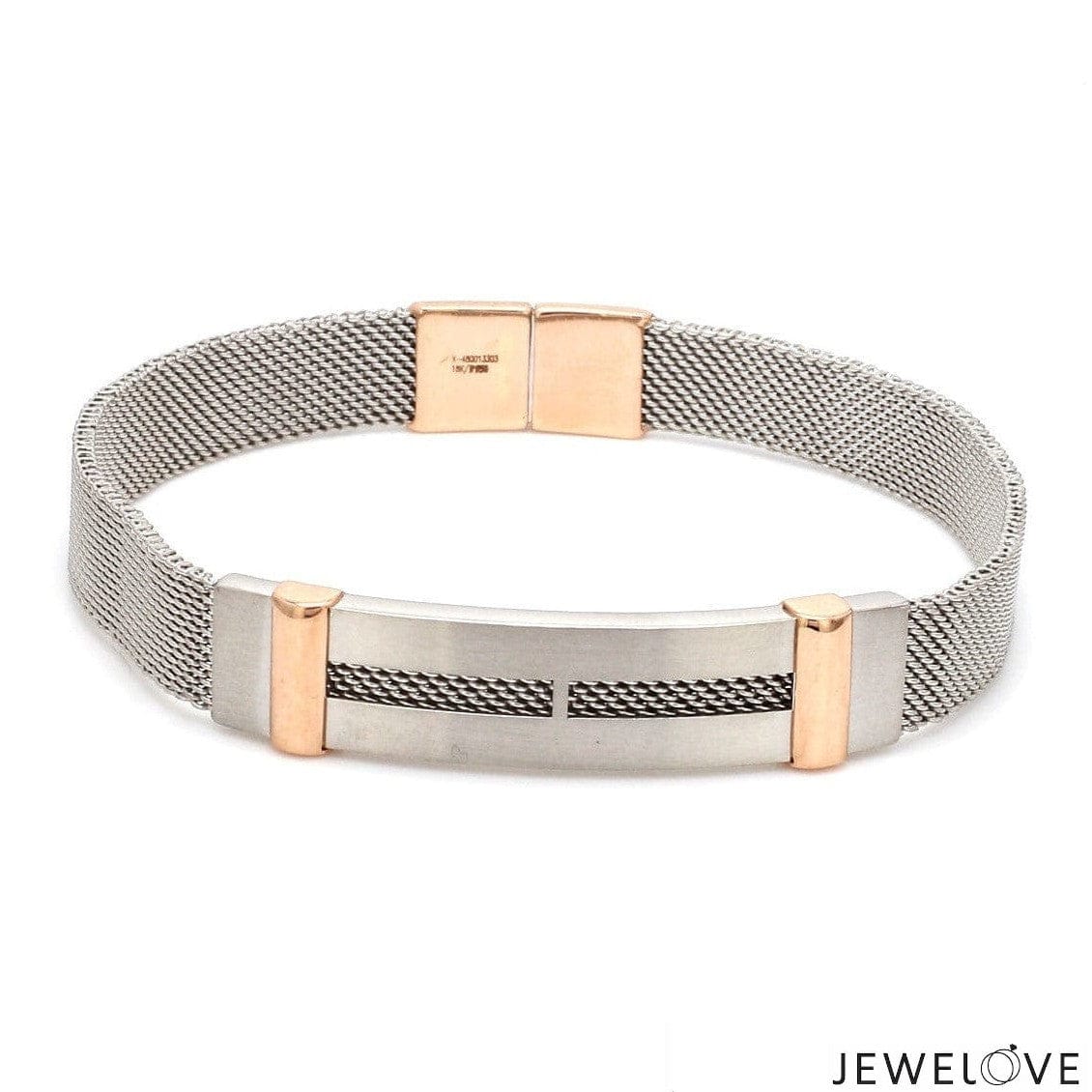 Jewelove™ Bangles & Bracelets Men of Platinum| Platinum & Rose Gold Bracelet for Men JL PTB 813