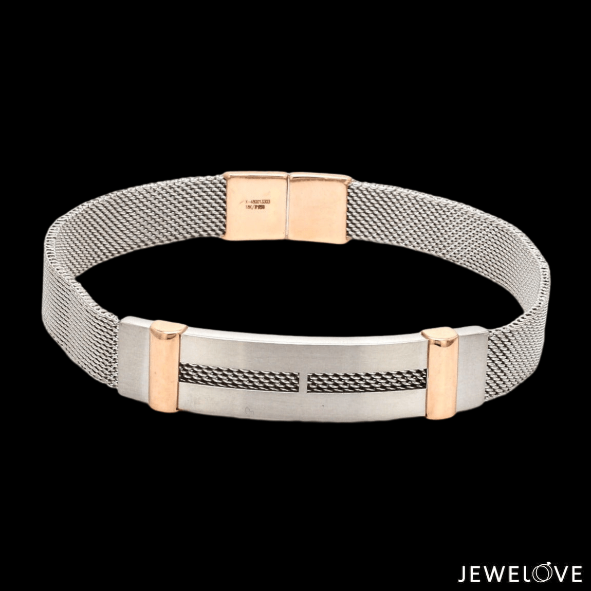 Jewelove™ Bangles & Bracelets Men of Platinum| Platinum & Rose Gold Bracelet for Men JL PTB 813
