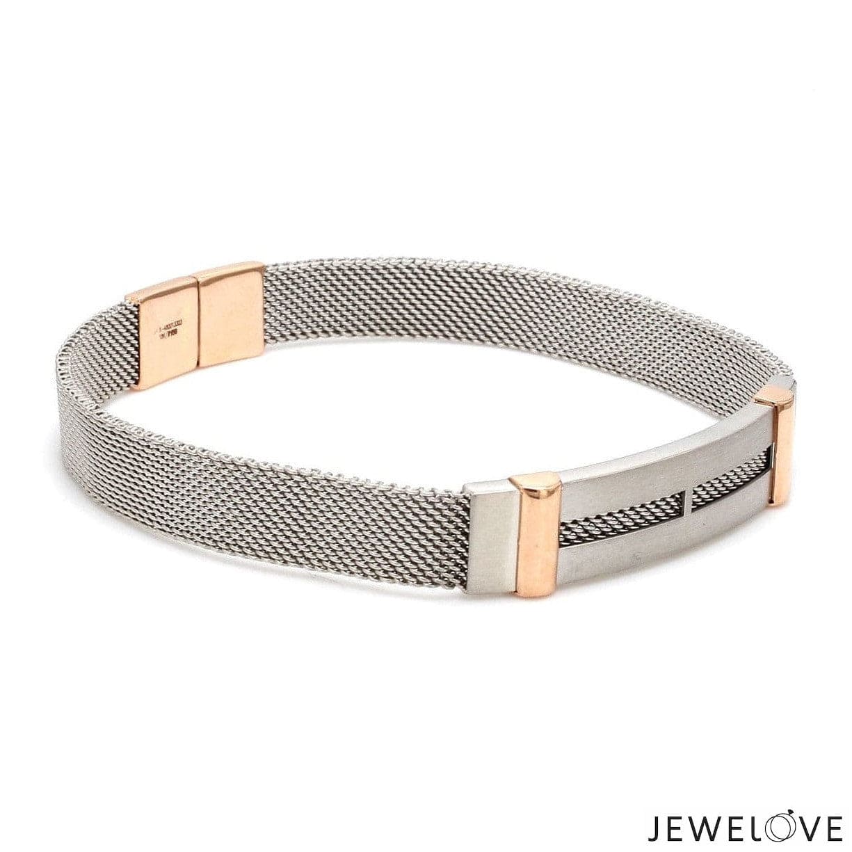 Jewelove™ Bangles & Bracelets Men of Platinum| Platinum & Rose Gold Bracelet for Men JL PTB 813
