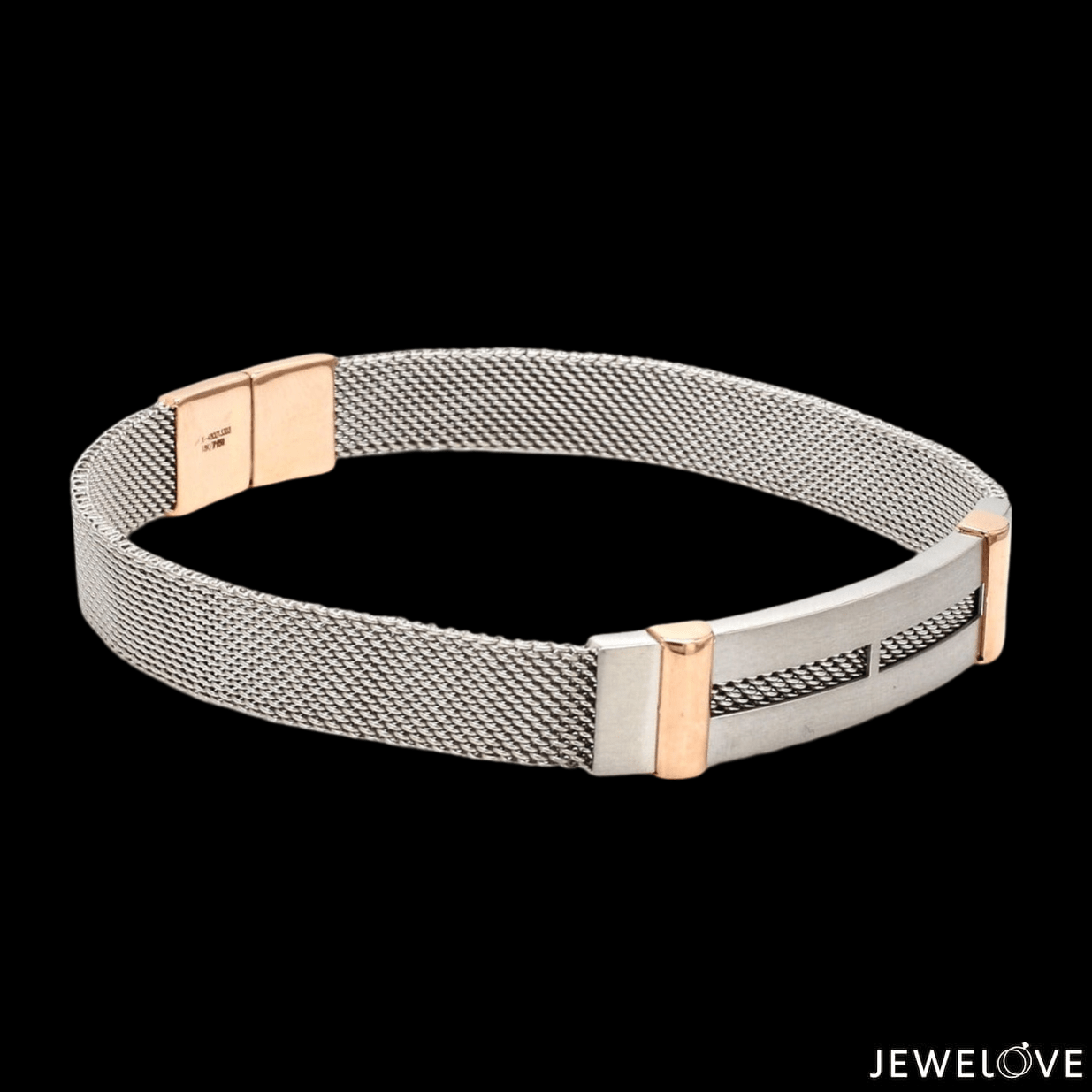 Jewelove™ Bangles & Bracelets Men of Platinum| Platinum & Rose Gold Bracelet for Men JL PTB 813