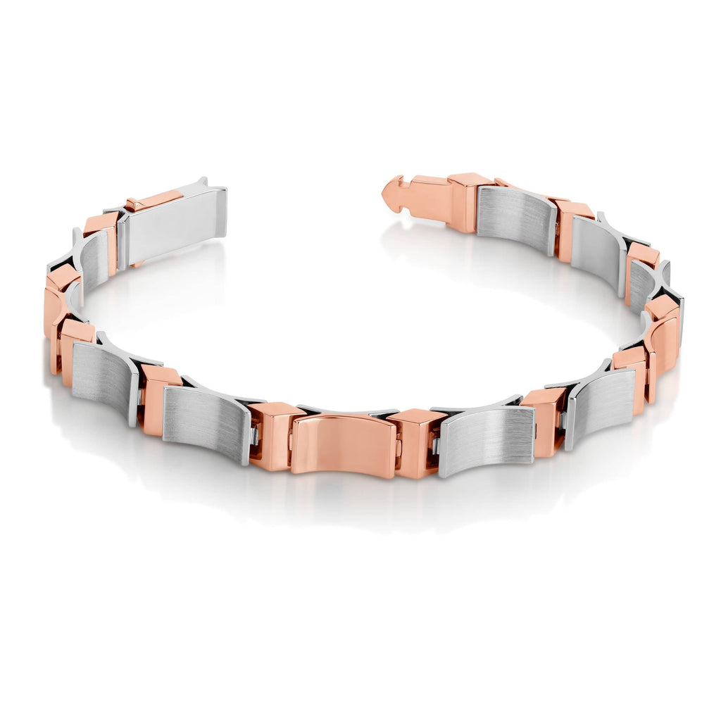 Jewelove™ Bangles & Bracelets Men of Platinum | Platinum & Rose Gold Bracelet for Men JL PTB 814