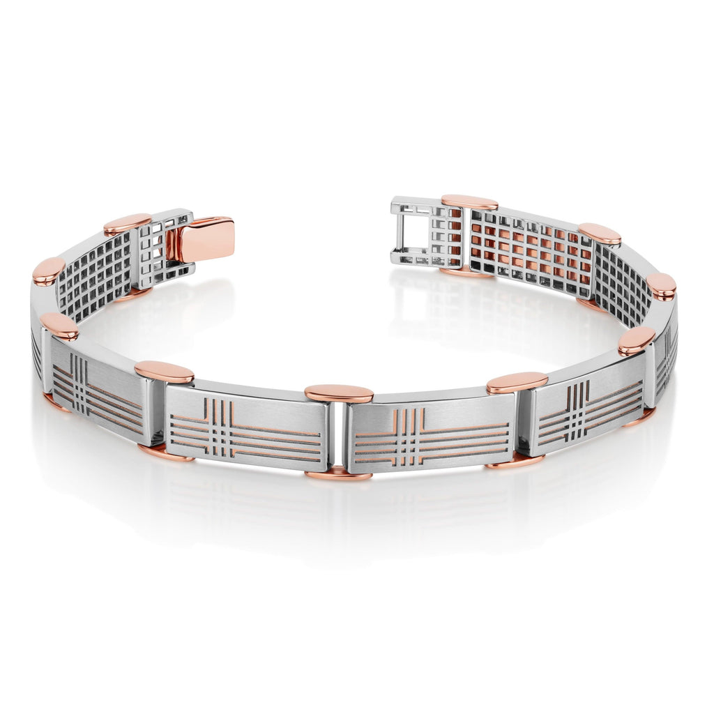 Jewelove™ Bangles & Bracelets Men of Platinum | Platinum & Rose Gold Bracelet for Men JL PTB 815