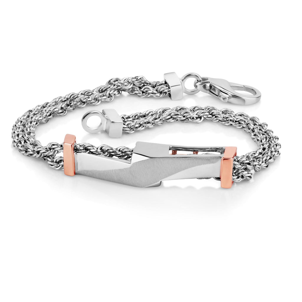 Jewelove™ Bangles & Bracelets Men of Platinum | Platinum Rose Gold Bracelet JL PTB 822